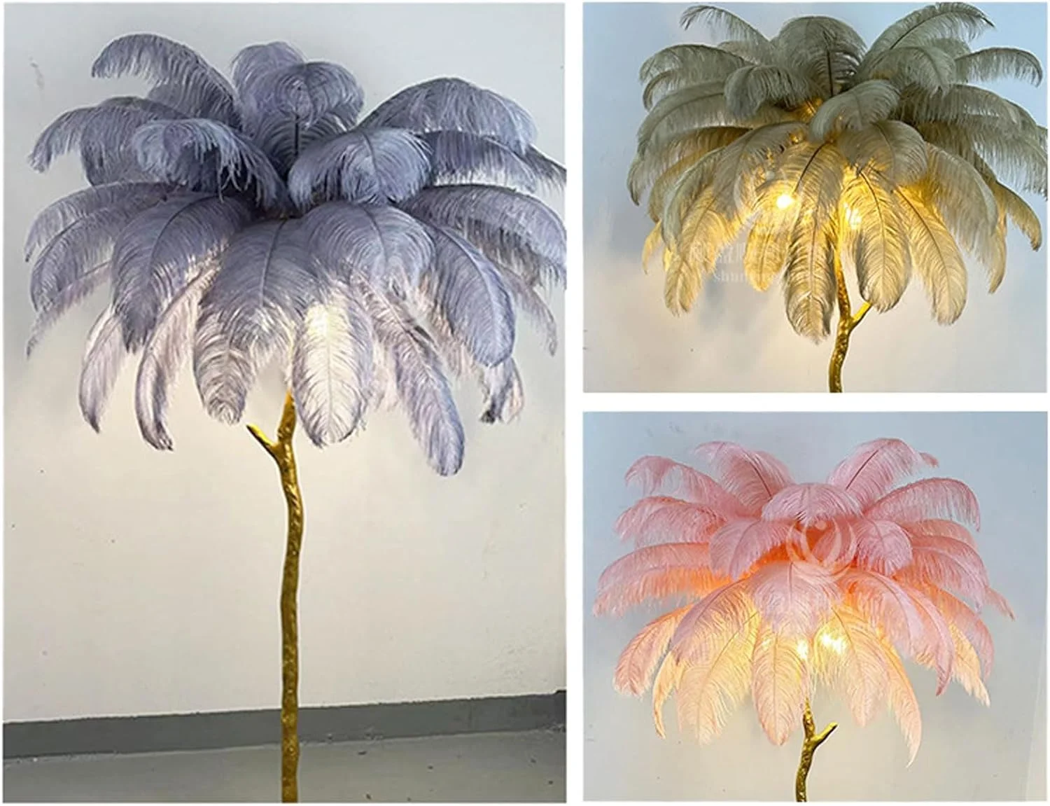 چراغ پر شترمرغ مدرن، چراغ ایستاده پر شترمرغ نوردیک با قابلیت تغییر 3 رنگ نور، بدنه چراغ رزینی طلایی، چراغ های پر پایه بلند برای دکوراسیون منزل و دفتر کار، آبی، 60x55 سانتی متر چراغ پر شترمرغ مدرن، چراغ ایستاده پر شترمرغ نوردیک با قابلیت تغییر 3 رنگ نور، بدنه چراغ رزینی طلایی، چراغ های پر پایه بلند برای دکوراسیون منزل و دفتر کار، آبی، 60x55 سانتی متر