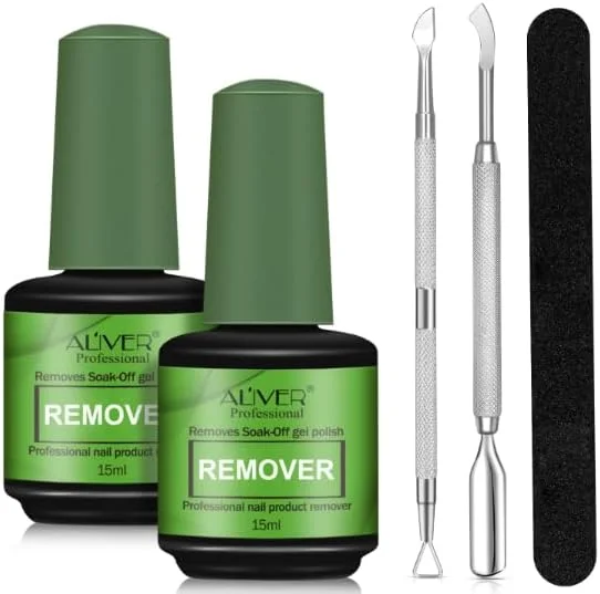 لاک پاک کن ژلی ALIVER 15ml، لاک پاک کن غیر تحریک کننده، 2 عدد شامل عقب زننده کوتیکول و اسکراپر لاک، تریمر، کیت حرفه ای پاک کننده لاک ژل (سبز) لاک پاک کن ژلی ALIVER 15ml، لاک پاک کن غیر تحریک کننده، 2 عدد شامل عقب زننده کوتیکول و اسکراپر لاک، تریمر، کیت حرفه ای پاک کننده لاک ژل (سبز)