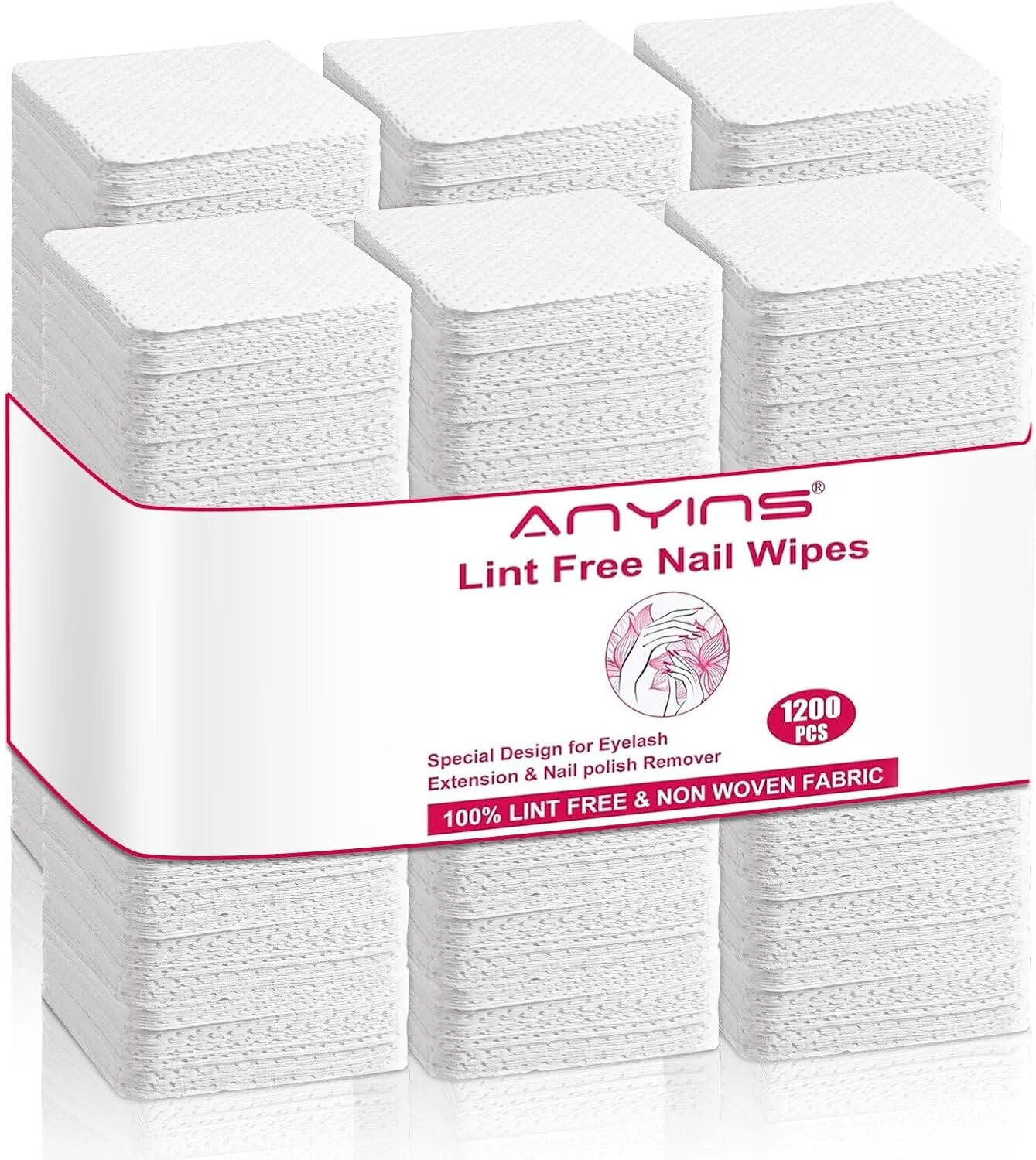 پدهای بدون پرز ناخن ANYINS، 1200 عدد پد سفید بدون پرز پارچه نبافته، پاک کننده لاک ژل فوق العاده جاذب و نرم برای سالن ناخن، استفاده خانگی پدهای بدون پرز ناخن ANYINS، 1200 عدد پد سفید بدون پرز پارچه نبافته، پاک کننده لاک ژل فوق العاده جاذب و نرم برای سالن ناخن، استفاده خانگی