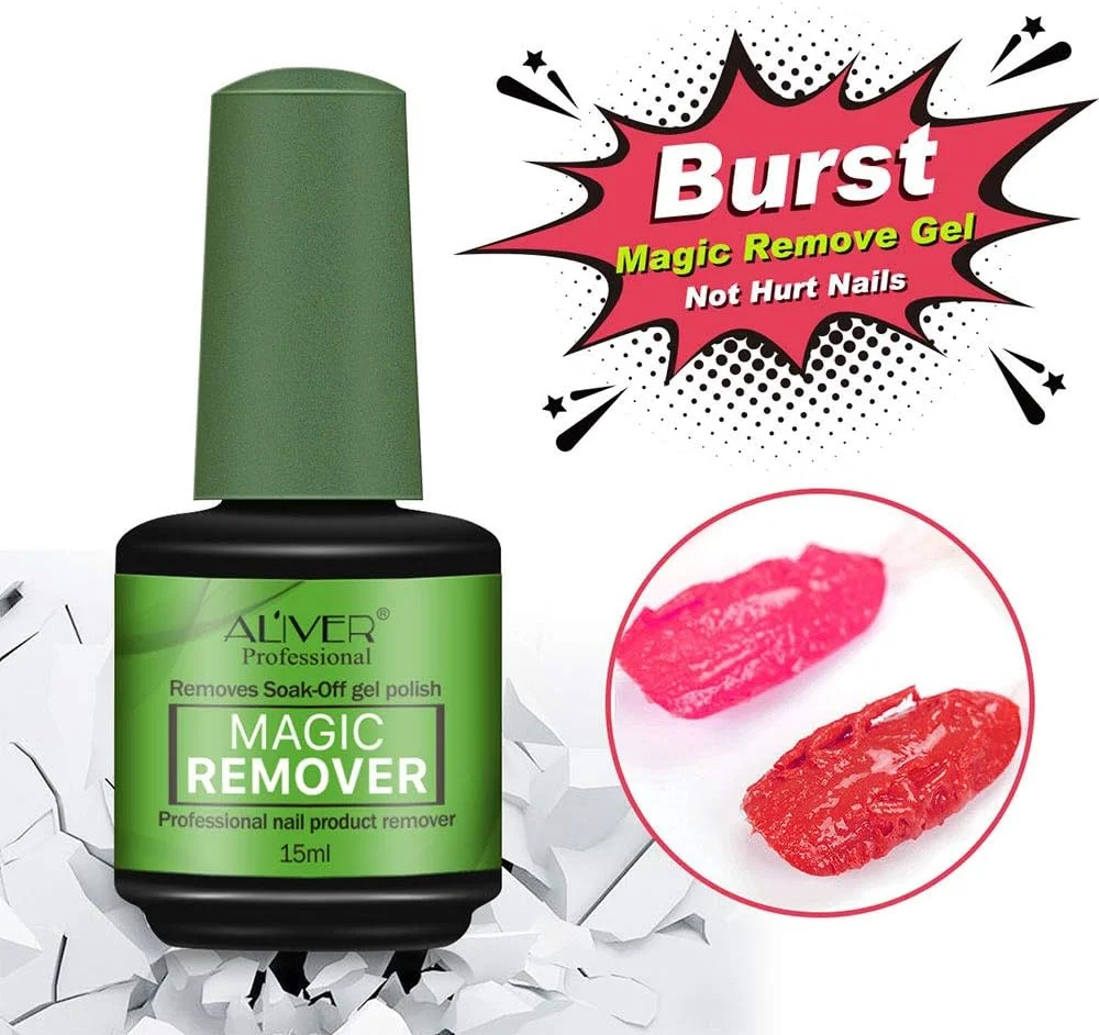 محلول پاک کننده لاک ژل ALIVER، پاک کننده حرفه ای لاک ژل در 3-5 دقیقه، آسان و سریع، بدون آسیب رساندن به ناخن ها - 15 میلی لیتر محلول پاک کننده لاک ژل ALIVER، پاک کننده حرفه ای لاک ژل در 3-5 دقیقه، آسان و سریع، بدون آسیب رساندن به ناخن ها - 15 میلی لیتر