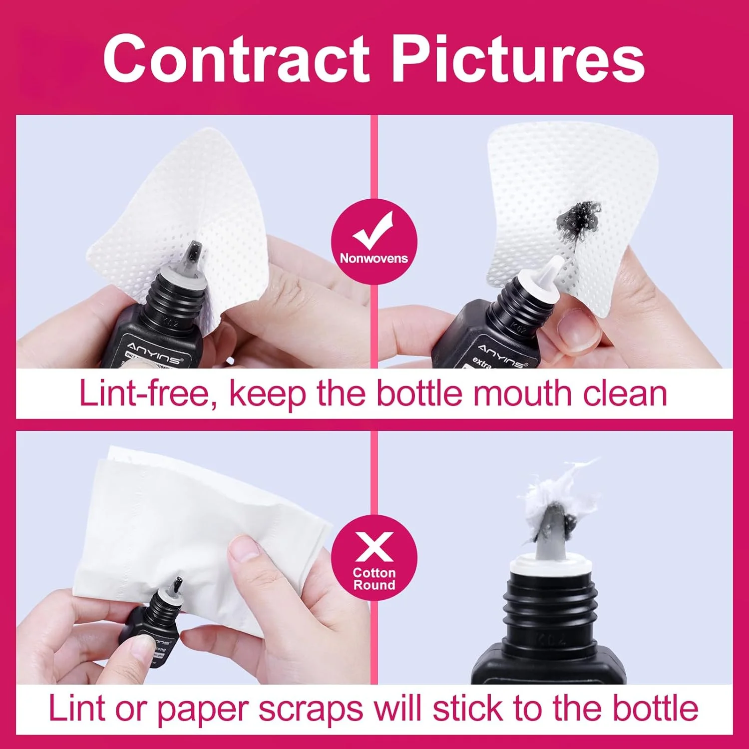 پدهای بدون پرز ناخن ANYINS، 1200 عدد پد سفید بدون پرز پارچه نبافته، پاک کننده لاک ژل فوق العاده جاذب و نرم برای سالن ناخن، استفاده خانگی پدهای بدون پرز ناخن ANYINS، 1200 عدد پد سفید بدون پرز پارچه نبافته، پاک کننده لاک ژل فوق العاده جاذب و نرم برای سالن ناخن، استفاده خانگی