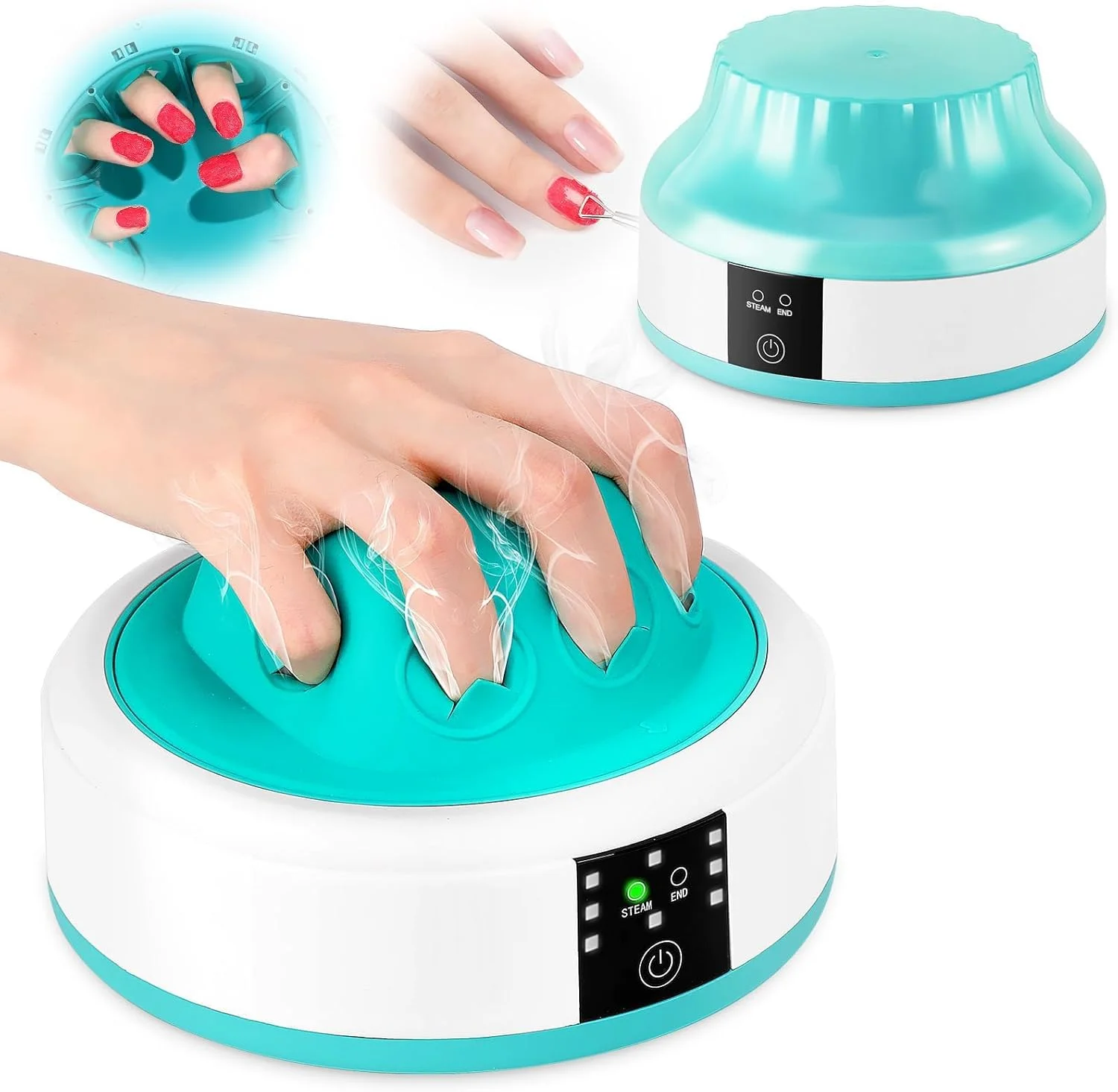 دستگاه لاک پاک کن برقی بخار Azonee، دستگاه اتوماتیک گرم کننده برای پاک کردن لاک ژل، ابزار بخار ملایم برای پاک کردن لاک UV ژل مناسب برای استفاده در خانه و سالن های ناخن