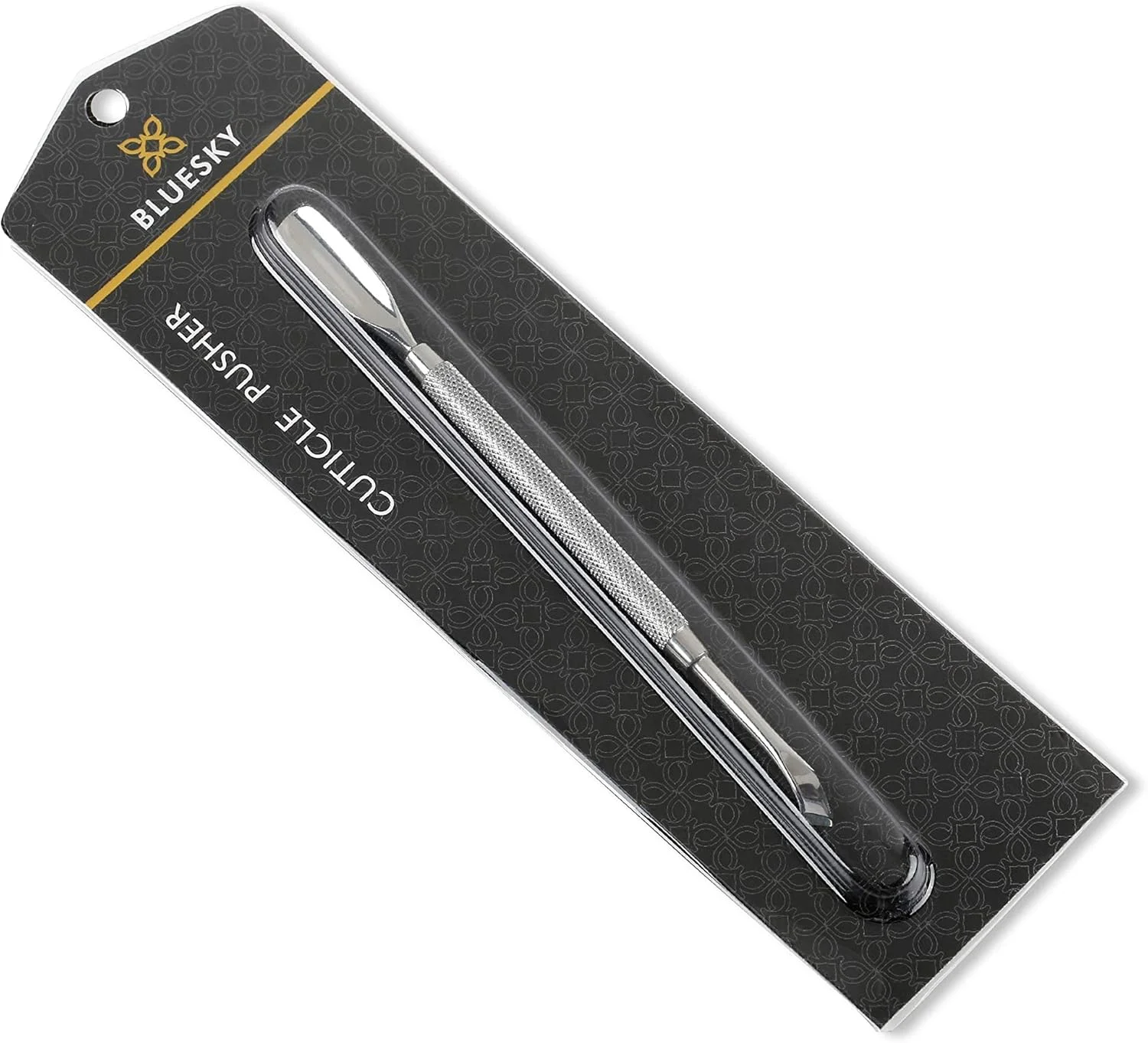 ابزار عقب‌راننده کوتیکول و تمیز کننده ناخن بلوسکی، حرفه ای، دو سر، فلزی، استیل ضد زنگ، پاک کننده لاک ژل، خراشنده