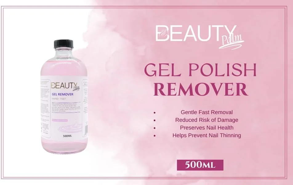 محلول ریموور ژل ناخن بیوتی پالم | ریموور سریع و حرفه ای لاک ناخن برای ناخن های طبیعی، ژلی، اکریلیک و کاشت | ریموور لاک ژل، حذف سریع و آسان (ژل، 500 میلی لیتر)