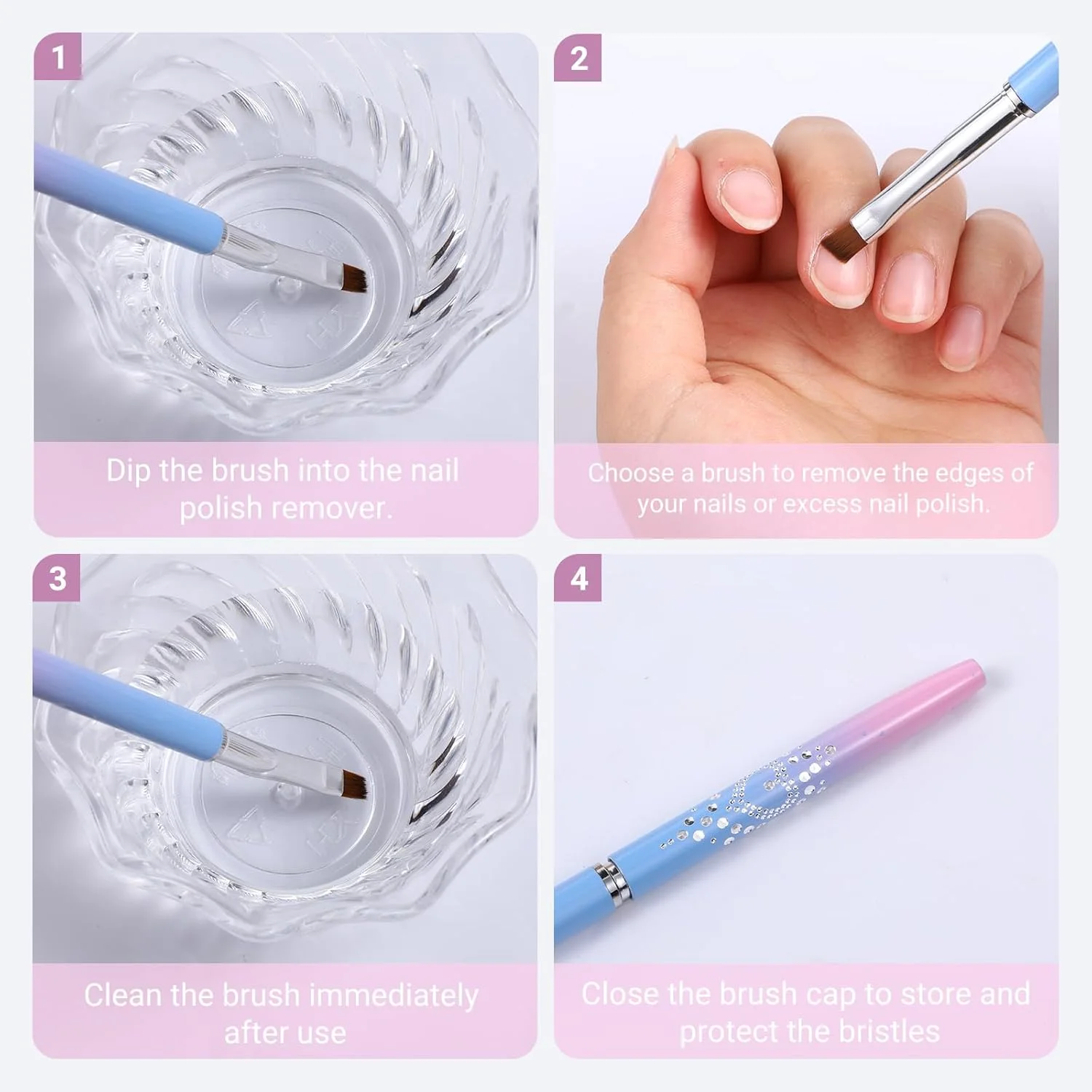 ست 4 عددی برس تمیز کننده ناخن، برس تمیز کننده طراحی ناخن، برس پاک کننده لاک ناخن، برس لاک ژل با سر گرد و زاویه دار برای قلم طراحی DIY، پاک کننده اشتباهات ناخن ست 4 عددی برس تمیز کننده ناخن، برس تمیز کننده طراحی ناخن، برس پاک کننده لاک ناخن، برس لاک ژل با سر گرد و زاویه دار برای قلم طراحی DIY، پاک کننده اشتباهات ناخن
