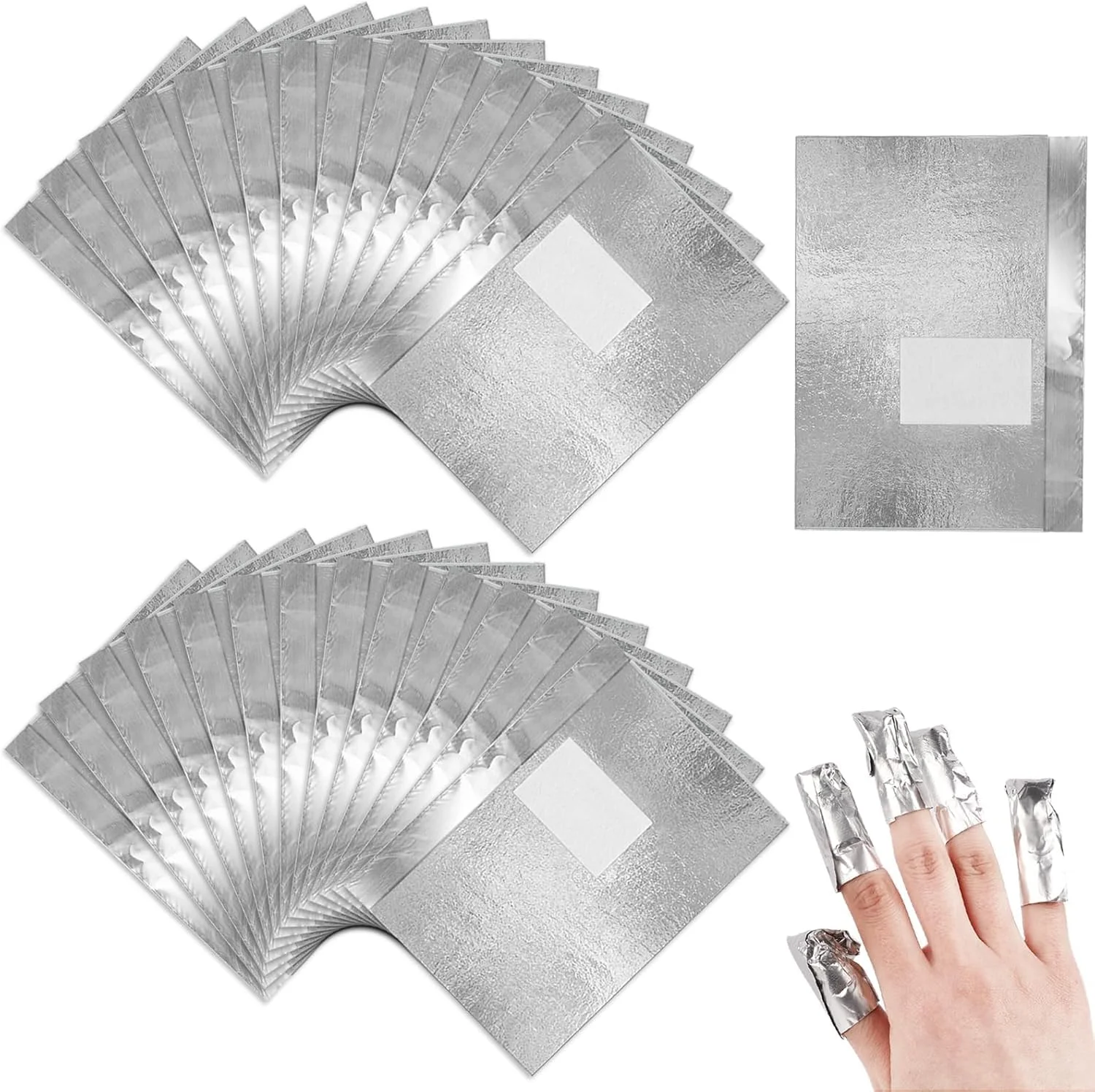 200 عدد فویل پاک کننده لاک ناخن، فویل های پاک کننده لاک انگشت، پد پنبه ای فویل ژل لاک، پاک کننده لاک ژل برای خیساندن و پاک کردن لاک