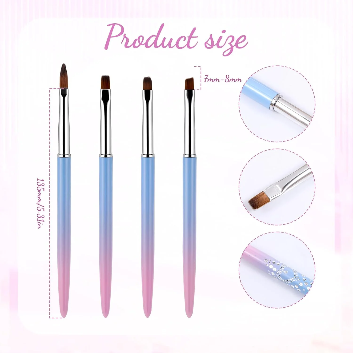 ست 4 عددی برس تمیز کننده ناخن، برس تمیز کننده طراحی ناخن، برس پاک کننده لاک ناخن، برس لاک ژل با سر گرد و زاویه دار برای قلم طراحی DIY، پاک کننده اشتباهات ناخن ست 4 عددی برس تمیز کننده ناخن، برس تمیز کننده طراحی ناخن، برس پاک کننده لاک ناخن، برس لاک ژل با سر گرد و زاویه دار برای قلم طراحی DIY، پاک کننده اشتباهات ناخن