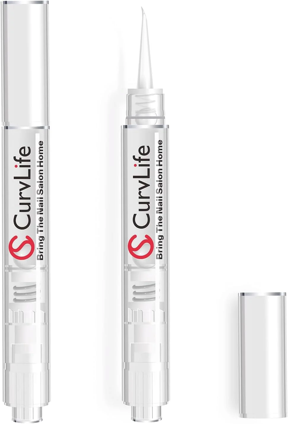 قلم پاک کننده چسب ناخن 3 در 1 Curvlife، پاک کننده چسب ناخن برای ناخن های مصنوعی، طراحی قلم Click&Remove، مناسب برای لاک ژل نیست، برای پاک کننده چسب ناخن مصنوعی بدون استون، 2 عدد، 5 میلی لیتر