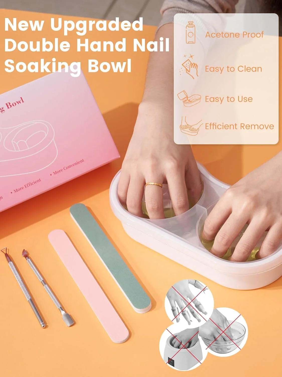 کاسه دوگانه خیساندن ناخن: کاسه های خیساندن لاک ژل استون - کاسه خیساندن پاک کننده ناخن اکریلیک - کاسه خیساندن لاک ناخن - کیت پاک کننده اکریلیک استون برای استفاده در سالن و منزل کاسه دوگانه خیساندن ناخن: کاسه های خیساندن لاک ژل استون - کاسه خیساندن پاک کننده ناخن اکریلیک - کاسه خیساندن لاک ناخن - کیت پاک کننده اکریلیک استون برای استفاده در سالن و منزل