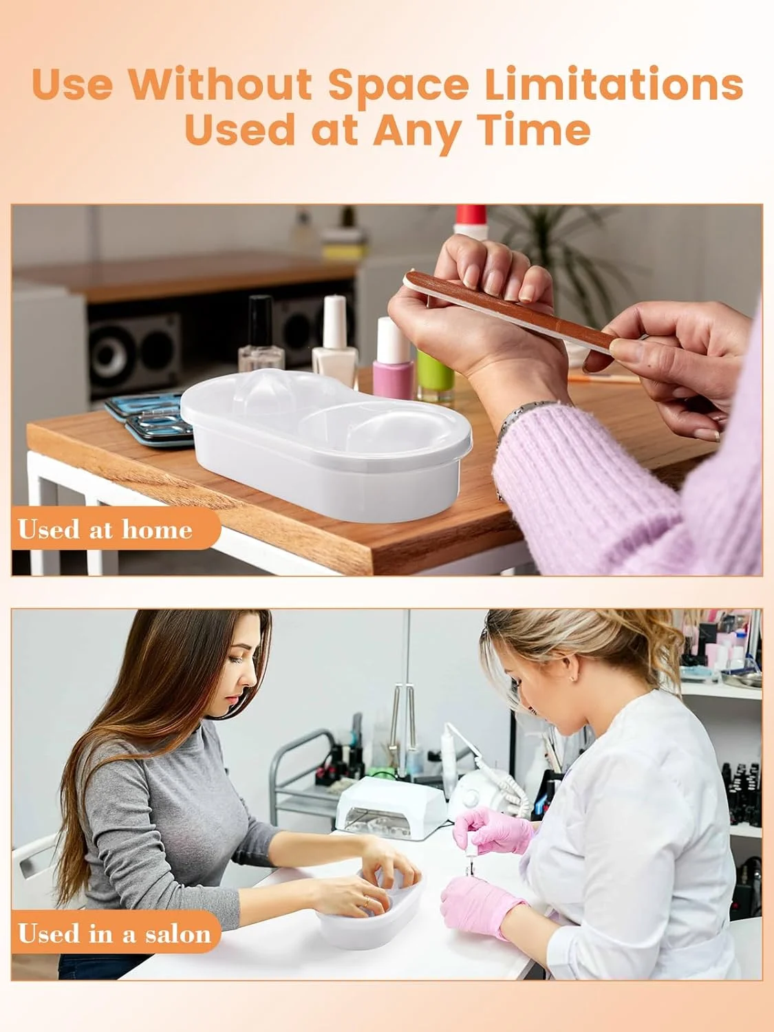 کاسه دوگانه خیساندن ناخن: کاسه های خیساندن لاک ژل استون - کاسه خیساندن پاک کننده ناخن اکریلیک - کاسه خیساندن لاک ناخن - کیت پاک کننده اکریلیک استون برای استفاده در سالن و منزل کاسه دوگانه خیساندن ناخن: کاسه های خیساندن لاک ژل استون - کاسه خیساندن پاک کننده ناخن اکریلیک - کاسه خیساندن لاک ناخن - کیت پاک کننده اکریلیک استون برای استفاده در سالن و منزل