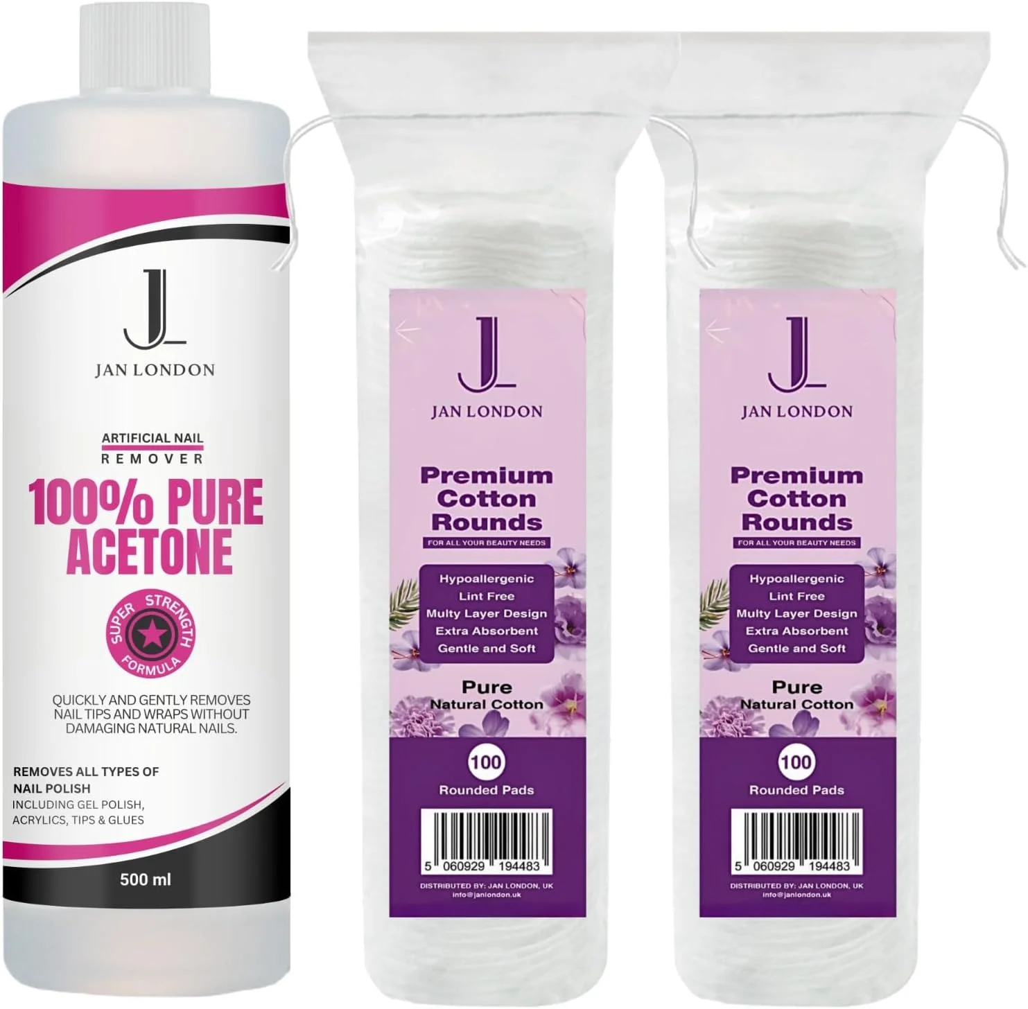 پاک کننده لاک ناخن استون خالص 2 در 1 JAN LONDON حجم 500 میلی لیتر و پدهای پنبه ای ضد حساسیت ممتاز: فرمول خیساندن سریع الاثر به همراه 200 پد نرم و جاذب برای پاک کردن ملایم لاک ناخن پاک کننده لاک ناخن استون خالص 2 در 1 JAN LONDON حجم 500 میلی لیتر و پدهای پنبه ای ضد حساسیت ممتاز: فرمول خیساندن سریع الاثر به همراه 200 پد نرم و جاذب برای پاک کردن ملایم لاک ناخن