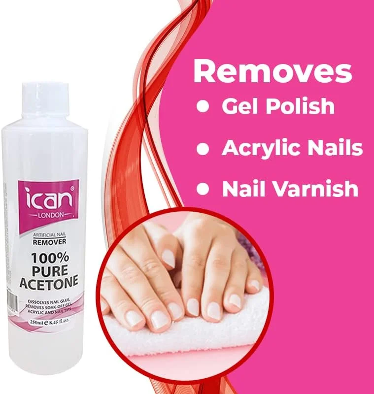 آی کن لندن استون ۱۰۰% خالص پاک کننده لاک ناخن و ژل UV، حجم ۲۵۰ میلی لیتر