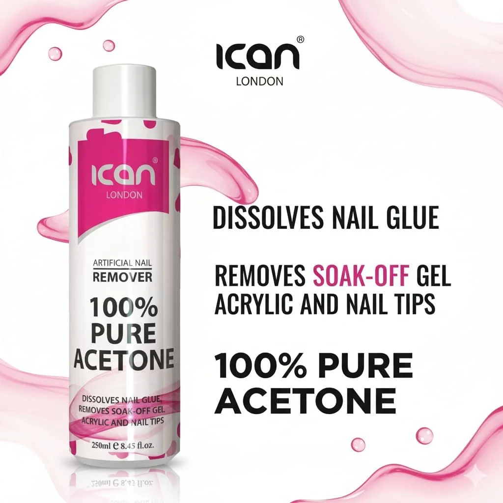 آی کن لندن استون ۱۰۰٪ خالص پاک کننده لاک ناخن ژل یو وی، حجم ۲۵۰ میلی لیتر (بسته ۲ عددی)