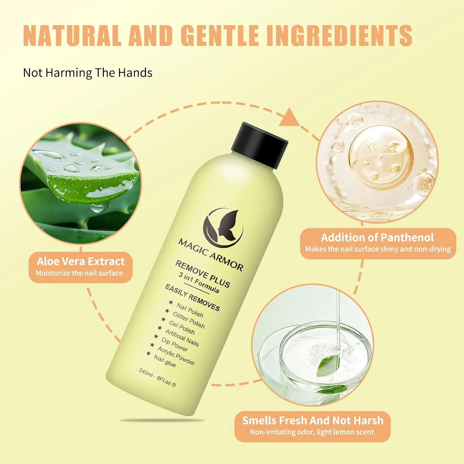 مایع لاک پاک کن مجیک آرمور بدون استون 240 میلی لیتر، طبیعی و ملایم برای پاک کردن لاک ناخن، جدا سازی آسان، سریع و موثر برای پاک کردن ناخن های پودری و کاشت، استفاده آسان مایع لاک پاک کن مجیک آرمور بدون استون 240 میلی لیتر، طبیعی و ملایم برای پاک کردن لاک ناخن، جدا سازی آسان، سریع و موثر برای پاک کردن ناخن های پودری و کاشت، استفاده آسان