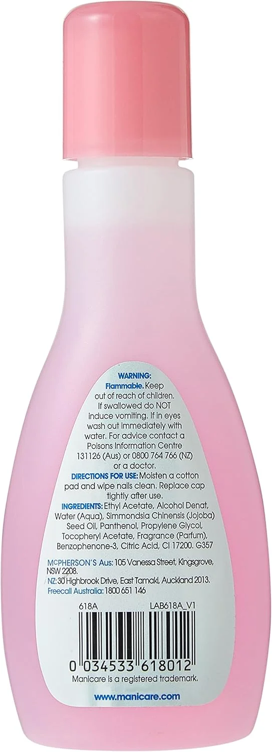 پاک کننده لاک ناخن بدون استون مانیکر 125 میلی لیتر مدل 618A، 1 عدد پاک کننده لاک ناخن بدون استون مانیکر 125 میلی لیتر مدل 618A، 1 عدد