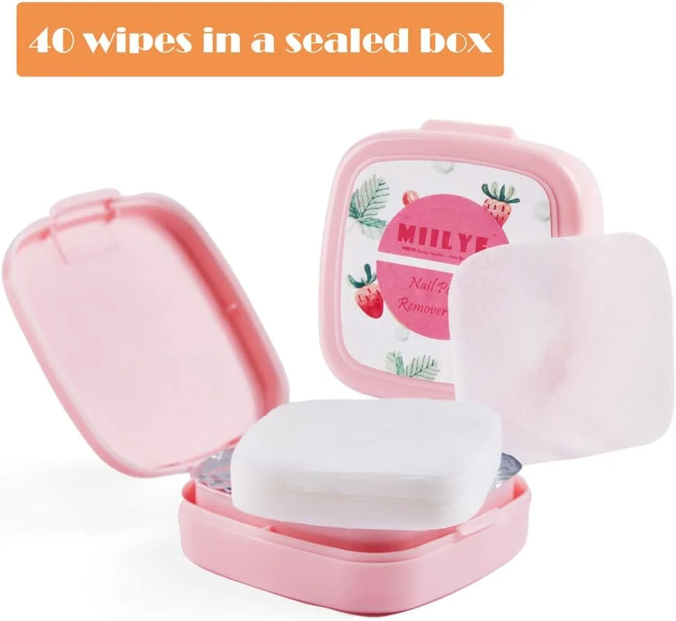 پد لاک پاک کن جعبه ای MIILYE، 40 عددی، حمل آسان، پاک کننده فوری لاک ناخن، بدون پرز، مناسب برای لاک های معمولی بر پایه آب/روغن (40 عدد) پد لاک پاک کن جعبه ای MIILYE، 40 عددی، حمل آسان، پاک کننده فوری لاک ناخن، بدون پرز، مناسب برای لاک های معمولی بر پایه آب/روغن (40 عدد)