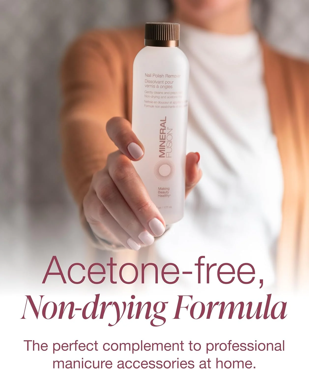 محلول پاک کننده لاک ناخن مینرال فیوژن، بدون استون و غیر خشک کننده برای لاک های معمولی و شلاک، 177 میلی لیتر