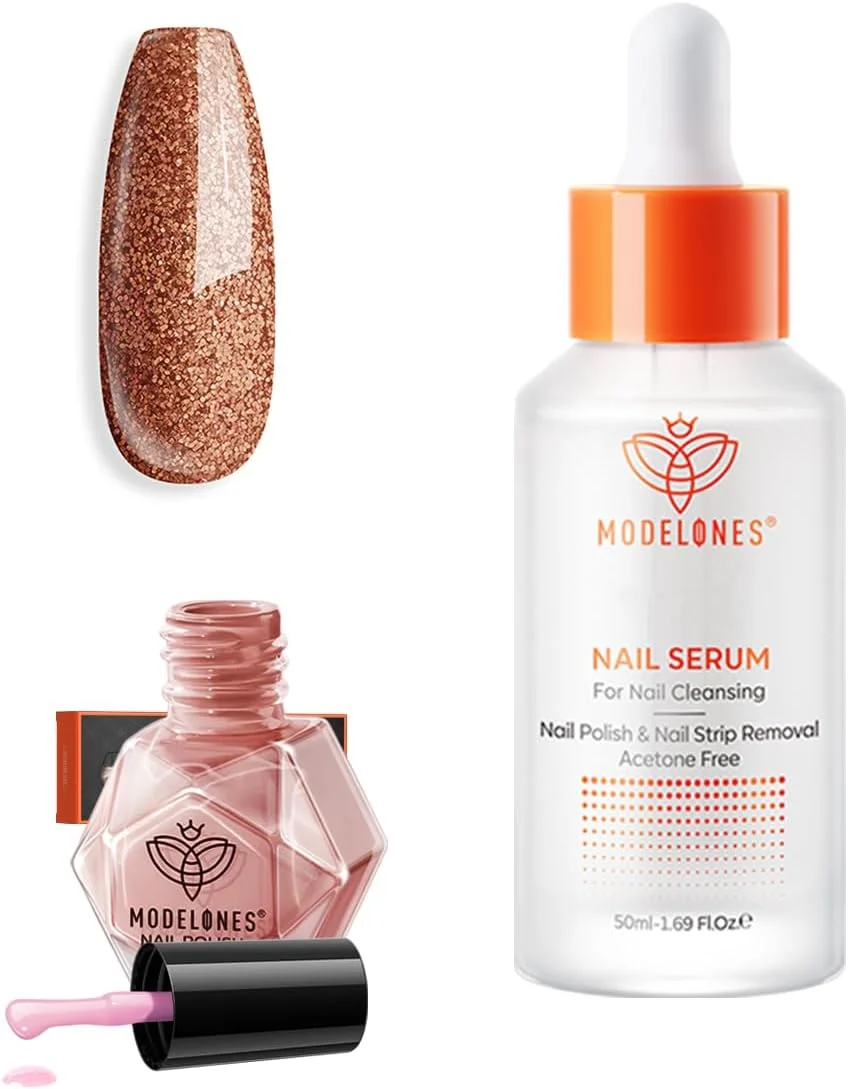 لاک ناخن Modelones، لاک ناخن خشک‌شونده سریع، پاک‌کننده لاک ناخن، پاک‌کننده چسب ناخن انگشت، مناسب مانیکور عمده، مناسب طراحی ناخن DIY، هدیه سالن خانگی برای زنان و دختران