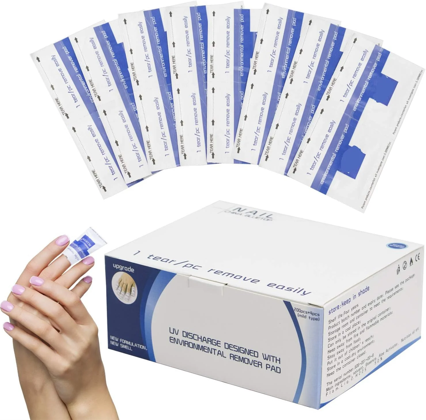 200 عدد پد لاک پاک کن، پاک کننده لاک ژل جادویی، پد حرفه ای برای پاک کردن سریع و ملایم لاک اکریلیک، فویل تمیز کننده ناخن برای مانیکور (200 عدد)