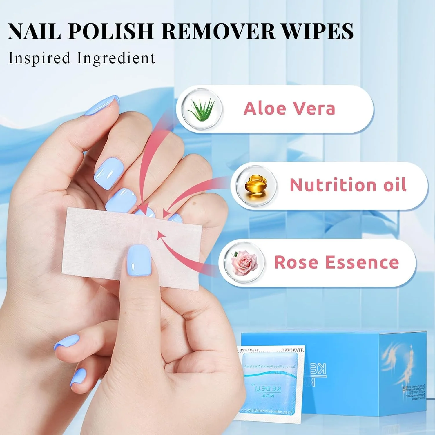 پدهای پاک کننده لاک ناخن، پاک کننده لاک ناخن استون 100 عددی، دستمال مرطوب ناخن ژلی بدون پرز بسته بندی جداگانه، پدهای پاک کننده ناخن پاک کننده لاک ژل برای ناخن های اکریلیک