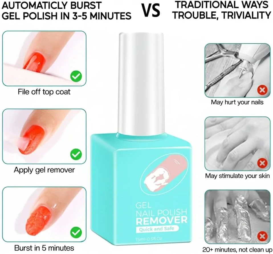 کیت ریموور لاک ژل، فرمول طبیعی قابل حمل 15 میلی لیتری AZONEE با عقب زن و اسکراپر کوتیکول، ریمو سریع و ملایم لاک ژل بدون نیاز به خیساندن یا پیچیدن کیت ریموور لاک ژل، فرمول طبیعی قابل حمل 15 میلی لیتری AZONEE با عقب زن و اسکراپر کوتیکول، ریمو سریع و ملایم لاک ژل بدون نیاز به خیساندن یا پیچیدن