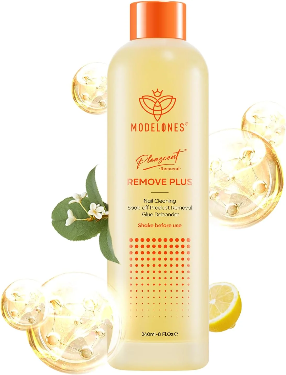 لاک پاک کن استون Modelones، پاک کننده لاک ژل با قابلیت جدا شدن آسان، فرمول طبیعی پاک کننده چسب ناخن برای مرطوب سازی و مراقبت از ناخن، پاک کننده ناخن پودر اکریلیک دیپ برای سالن خانگی (240 میلی لیتر)