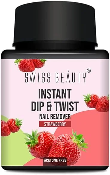لاک پاک کن فوری سوییس بیوتی مدل DIP & TWIST با رایحه توت فرنگی، 80 میلی لیتر لاک پاک کن فوری سوییس بیوتی مدل DIP & TWIST با رایحه توت فرنگی، 80 میلی لیتر