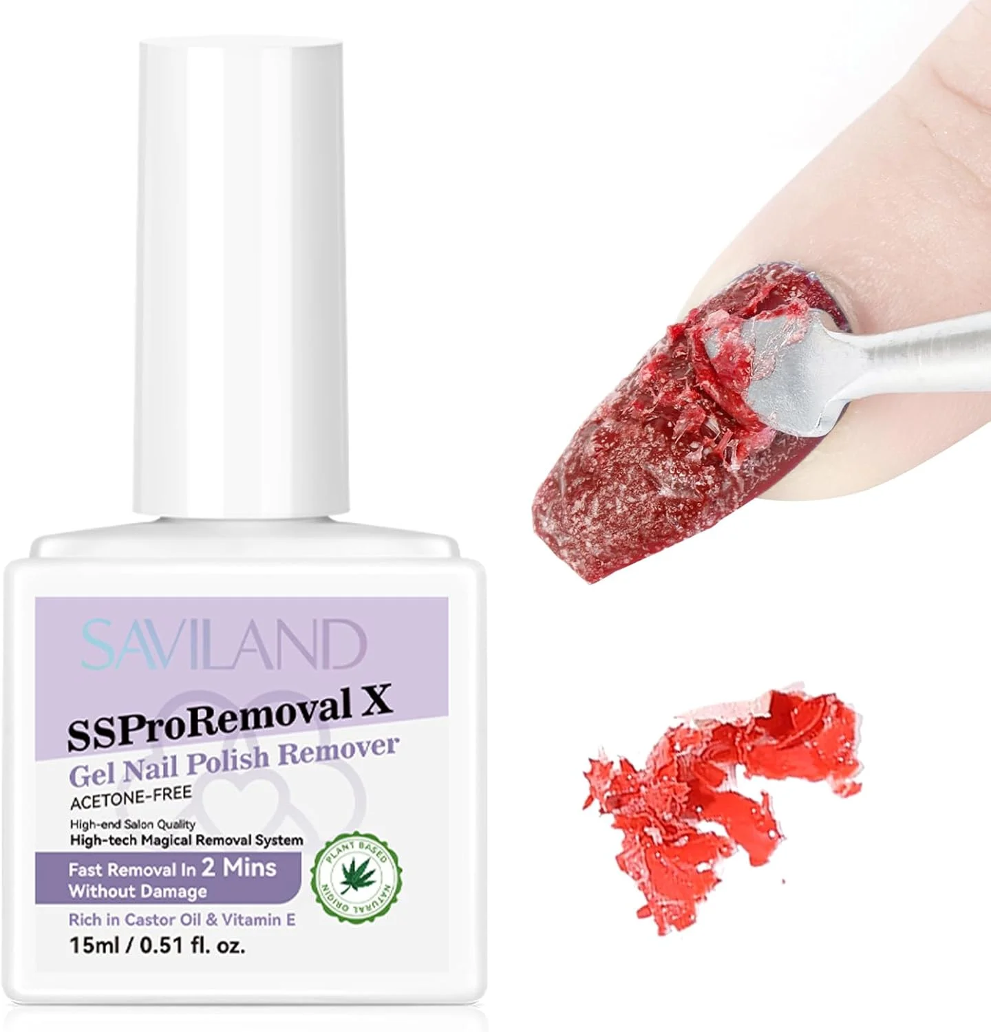 محلول ریموور لاک ژل 2 دقیقه ای SAVILAND: ریموور ژل سریع SSProRemoval X برای ناخن ها حاوی روغن کرچک و ویتامین E، مناسب برای ریموور لاک ژل، ناخن های اکریلیک و دیپ، قابل استفاده در منزل و سالن، 15 میلی لیتر محلول ریموور لاک ژل 2 دقیقه ای SAVILAND: ریموور ژل سریع SSProRemoval X برای ناخن ها حاوی روغن کرچک و ویتامین E، مناسب برای ریموور لاک ژل، ناخن های اکریلیک و دیپ، قابل استفاده در منزل و سالن، 15 میلی لیتر
