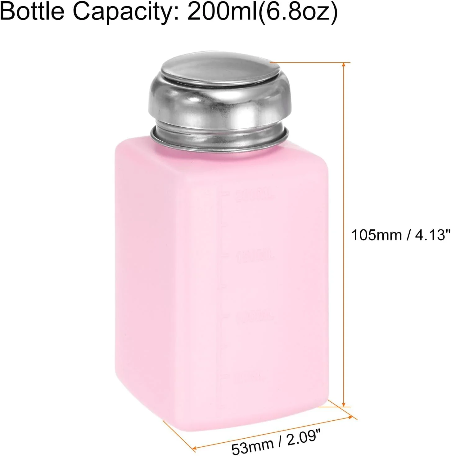 سورسینگ مپ 2 عدد بطری پخش کننده الکل حلال 200 میلی لیتری (6.7 اونس) پمپ پخش کننده مایع فشاری با درب استیل ضد زنگ برای پاک کننده استون و پاک کننده لاک، صورتی سورسینگ مپ 2 عدد بطری پخش کننده الکل حلال 200 میلی لیتری (6.7 اونس) پمپ پخش کننده مایع فشاری با درب استیل ضد زنگ برای پاک کننده استون و پاک کننده لاک، صورتی