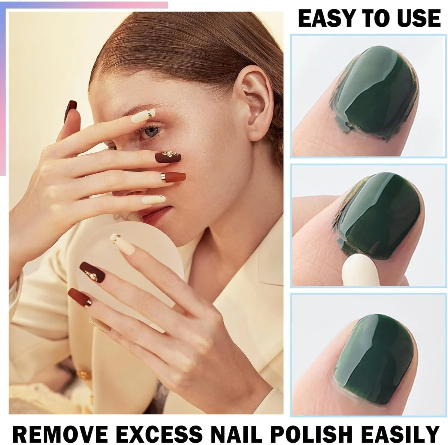 سِرادیو، قلم پاک کننده لاک ناخن، ابزار مانیکور با 4 عدد نوک پنبه ای، قابل استفاده با محلول پاک کننده آرایش سِرادیو، قلم پاک کننده لاک ناخن، ابزار مانیکور با 4 عدد نوک پنبه ای، قابل استفاده با محلول پاک کننده آرایش