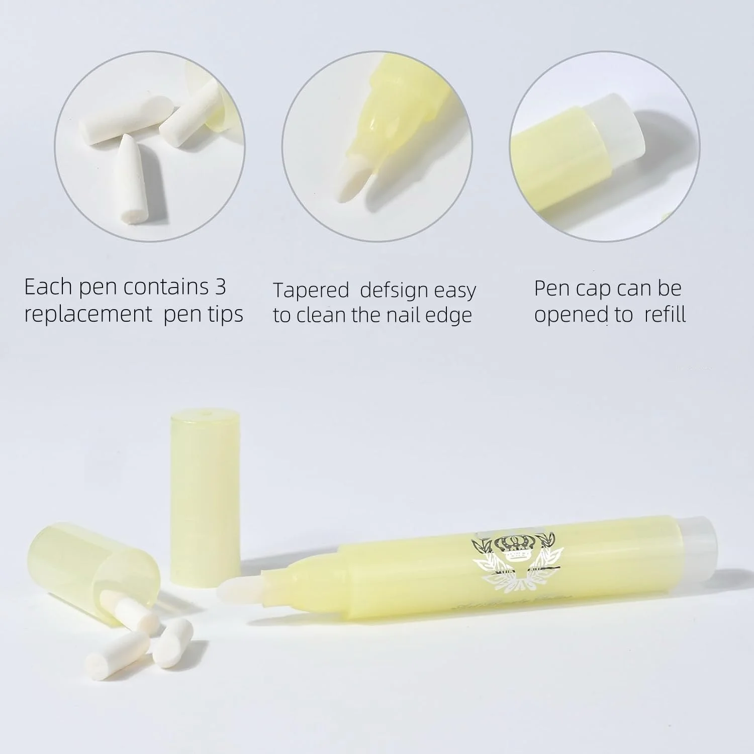 سِرادیو، قلم پاک کننده لاک ناخن، ابزار مانیکور با 4 عدد نوک پنبه ای، قابل استفاده با محلول پاک کننده آرایش سِرادیو، قلم پاک کننده لاک ناخن، ابزار مانیکور با 4 عدد نوک پنبه ای، قابل استفاده با محلول پاک کننده آرایش