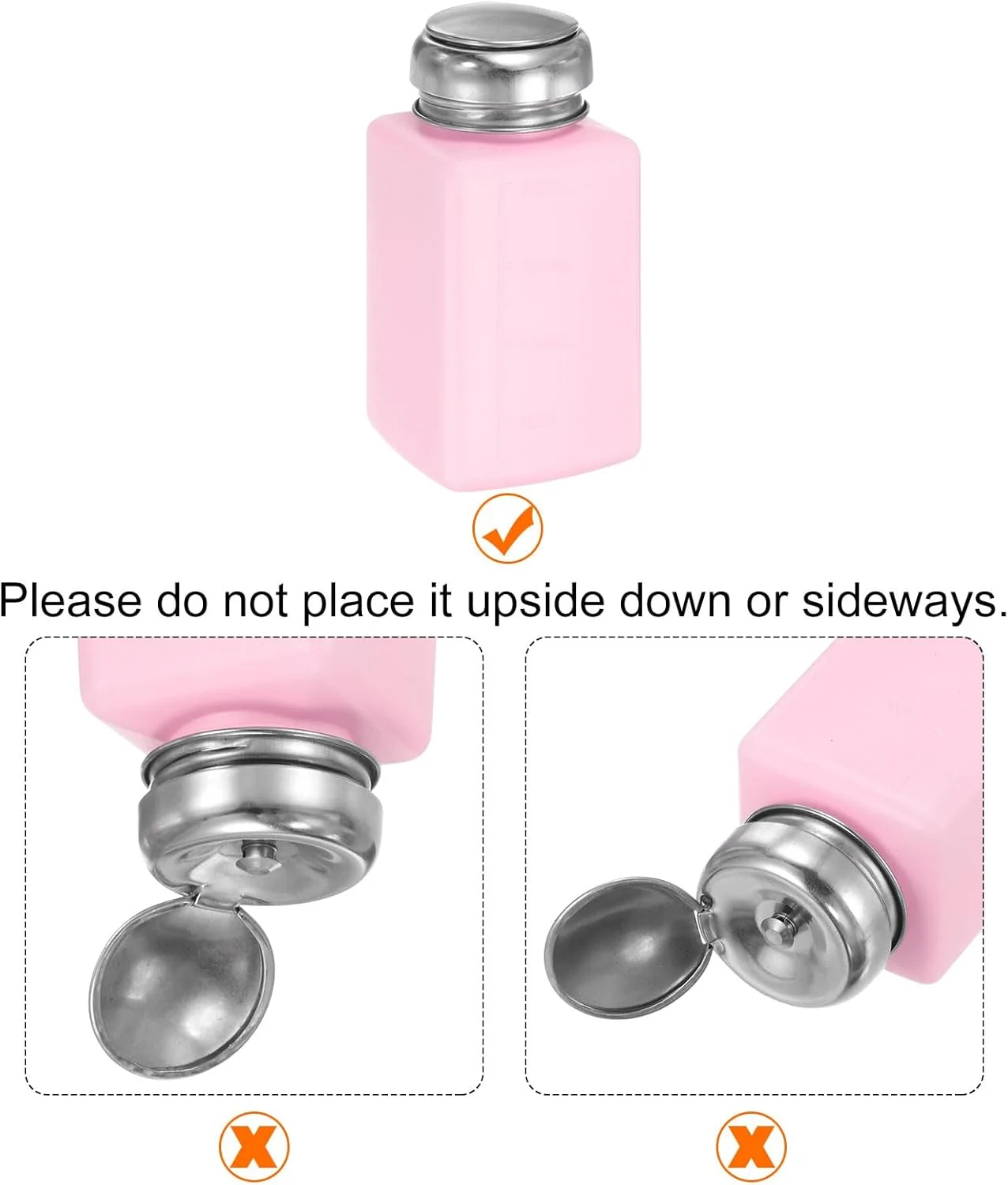 سورسینگ مپ 2 عدد بطری پخش کننده الکل حلال 200 میلی لیتری (6.7 اونس) پمپ پخش کننده مایع فشاری با درب استیل ضد زنگ برای پاک کننده استون و پاک کننده لاک، صورتی سورسینگ مپ 2 عدد بطری پخش کننده الکل حلال 200 میلی لیتری (6.7 اونس) پمپ پخش کننده مایع فشاری با درب استیل ضد زنگ برای پاک کننده استون و پاک کننده لاک، صورتی