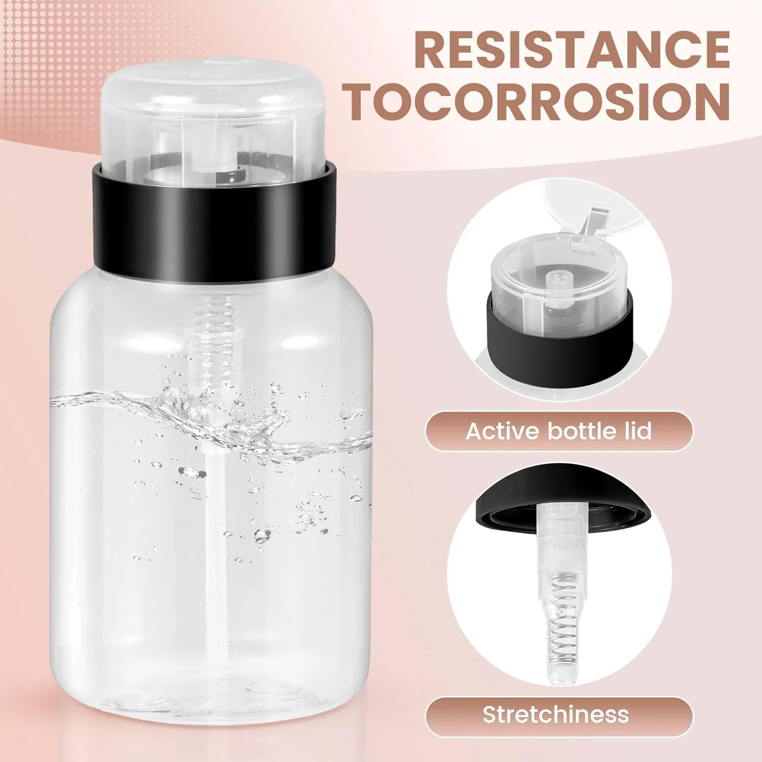 پک 2 عددی پمپ پخش کننده لاک پاک کن 200 میلی لیتری، بطری مایع استون و الکل قابل شارژ و قفل شونده برای پاک کننده ناخن و آرایش، پمپ پاک کننده لوازم آرایشی با استفاده آسان (200 میلی لیتر) پک 2 عددی پمپ پخش کننده لاک پاک کن 200 میلی لیتری، بطری مایع استون و الکل قابل شارژ و قفل شونده برای پاک کننده ناخن و آرایش، پمپ پاک کننده لوازم آرایشی با استفاده آسان (200 میلی لیتر)