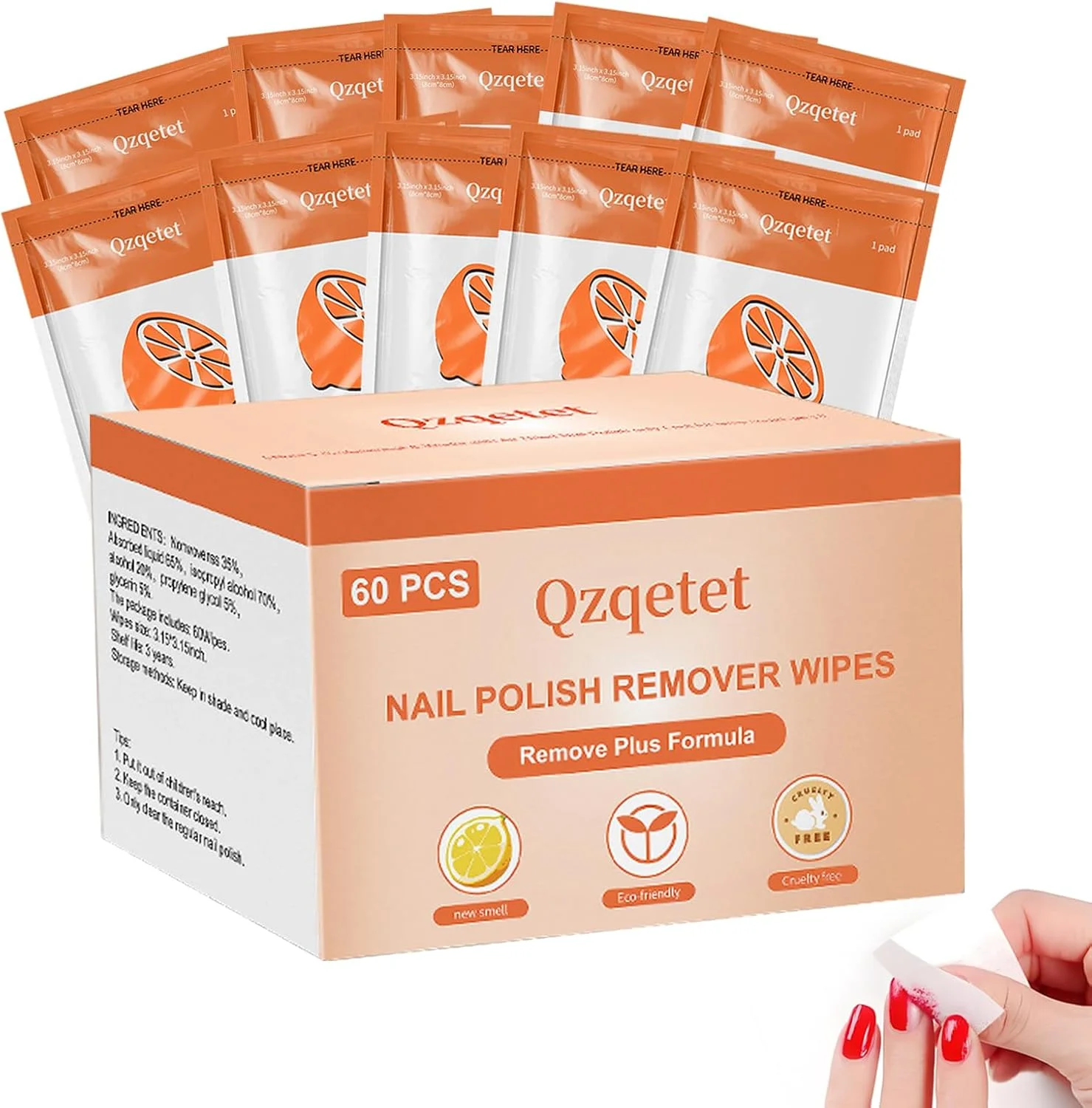 پدهای لاک پاک کن Qzqetet بدون استون، 60 عدد پد لاک پاک کن سایز بزرگ 8cm*8cm، بسته بندی تکی مناسب مسافرت، استفاده حرفه ای در سالن های ناخن و منزل پدهای لاک پاک کن Qzqetet بدون استون، 60 عدد پد لاک پاک کن سایز بزرگ 8cm*8cm، بسته بندی تکی مناسب مسافرت، استفاده حرفه ای در سالن های ناخن و منزل