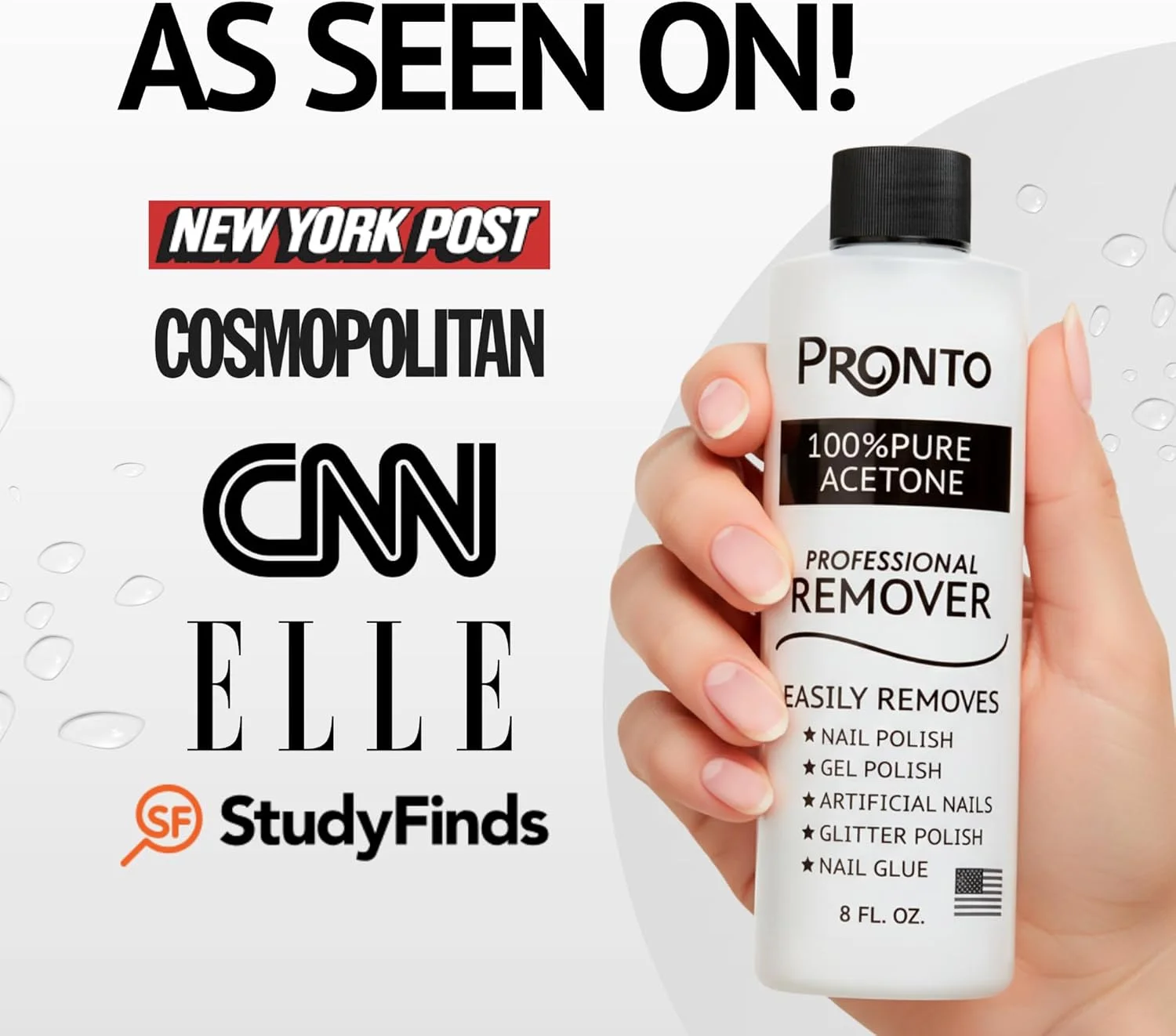 استون خالص Pronto - پاک کننده سریع و حرفه ای لاک ناخن برای ناخن های طبیعی، ژلی، اکریلیک و کاشت (240 میلی لیتر) استون خالص Pronto - پاک کننده سریع و حرفه ای لاک ناخن برای ناخن های طبیعی، ژلی، اکریلیک و کاشت (240 میلی لیتر)