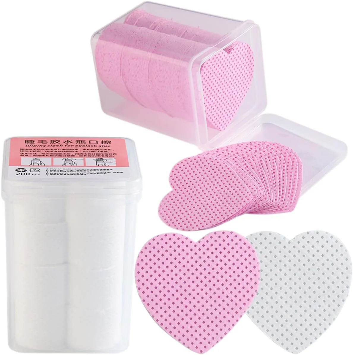 400 عدد پد ناخن بدون پرز، پدهای پاک کننده لاک ناخن طرح قلب، پارچه های تمیز کننده ناخن غیر بافته صورتی و سفید، پاک کننده چسب اکستنشن مژه جاذب، لوازم جانبی مراقبت از ناخن 400 عدد پد ناخن بدون پرز، پدهای پاک کننده لاک ناخن طرح قلب، پارچه های تمیز کننده ناخن غیر بافته صورتی و سفید، پاک کننده چسب اکستنشن مژه جاذب، لوازم جانبی مراقبت از ناخن