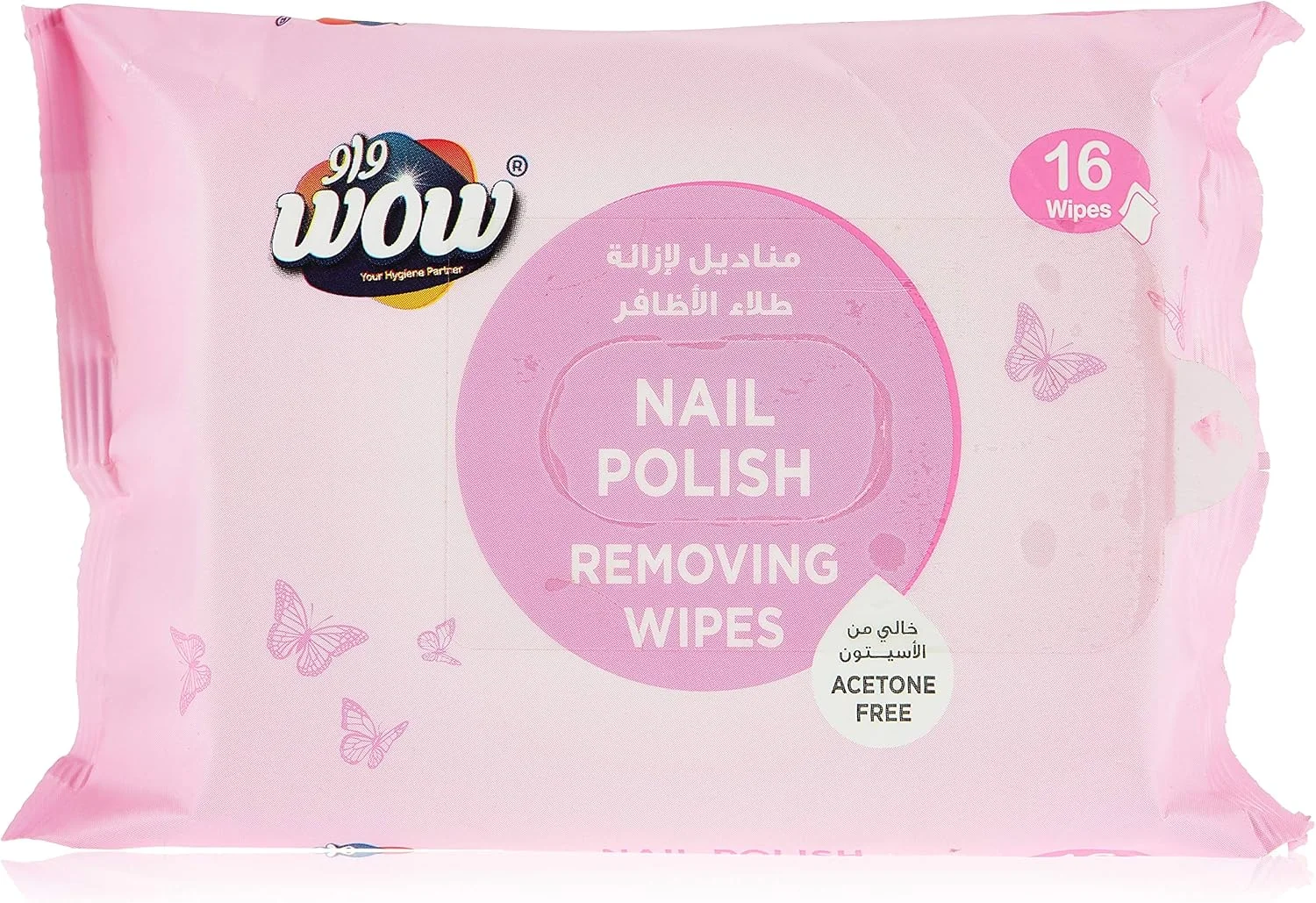 پد لاک پاک کن 16 عددی WOW، بدون استون پد لاک پاک کن 16 عددی WOW، بدون استون