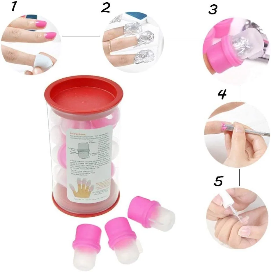 ست 10 عددی گیره ناخن Tvoip برای ریموور لاک اکریلیک، ابزار کلیپس پاک کننده لاک ژل