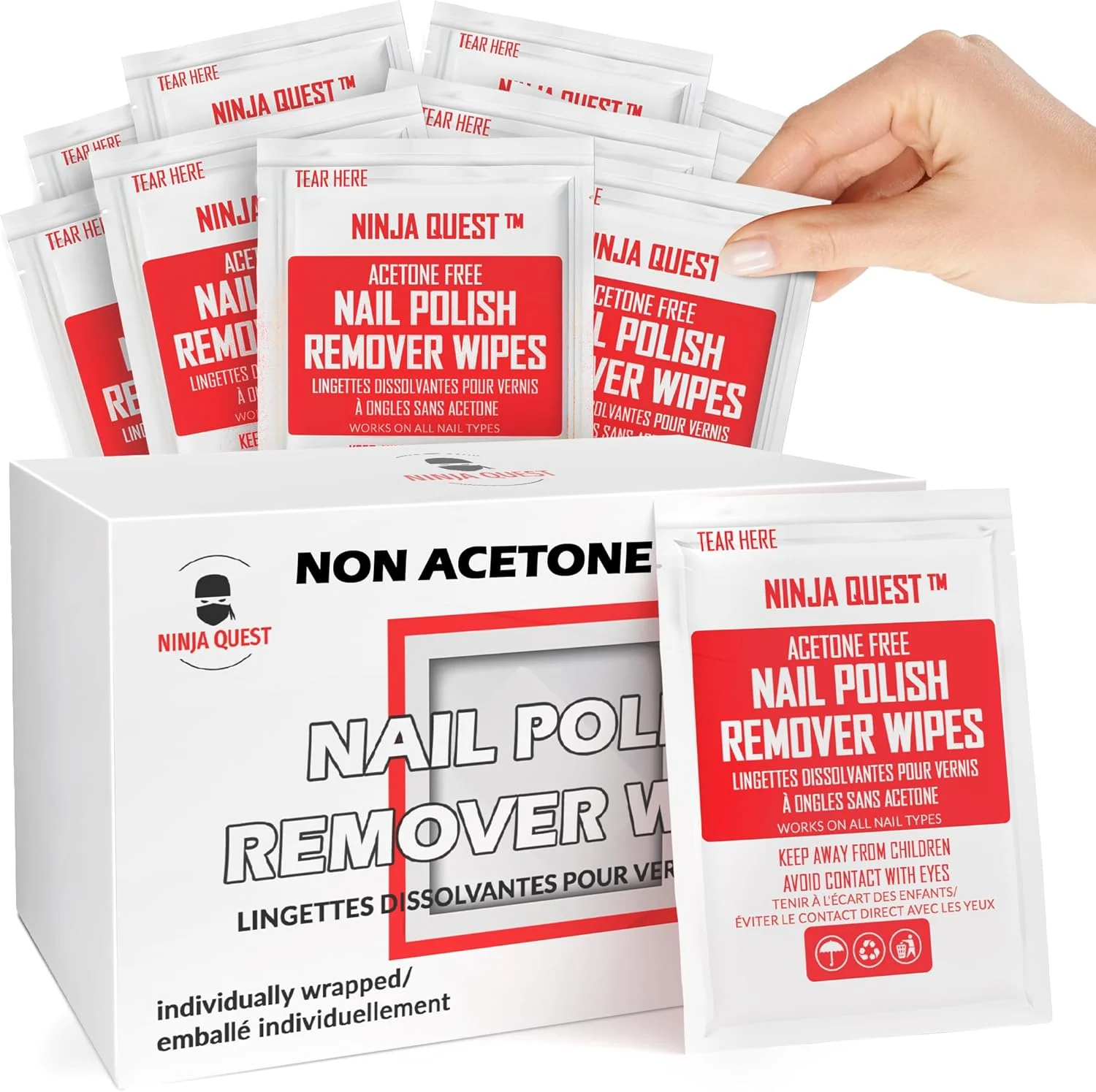 پدهای پاک کننده لاک ناخن - 100% بدون استون - بسته 50 عددی - بسته بندی تکی - دستمال مرطوب پاک کننده سریع لاک ناخن - کیت مسافرتی ناخن برای پاک کردن لاک ناخن در خانه و استفاده حرفه ای پدهای پاک کننده لاک ناخن - 100% بدون استون - بسته 50 عددی - بسته بندی تکی - دستمال مرطوب پاک کننده سریع لاک ناخن - کیت مسافرتی ناخن برای پاک کردن لاک ناخن در خانه و استفاده حرفه ای