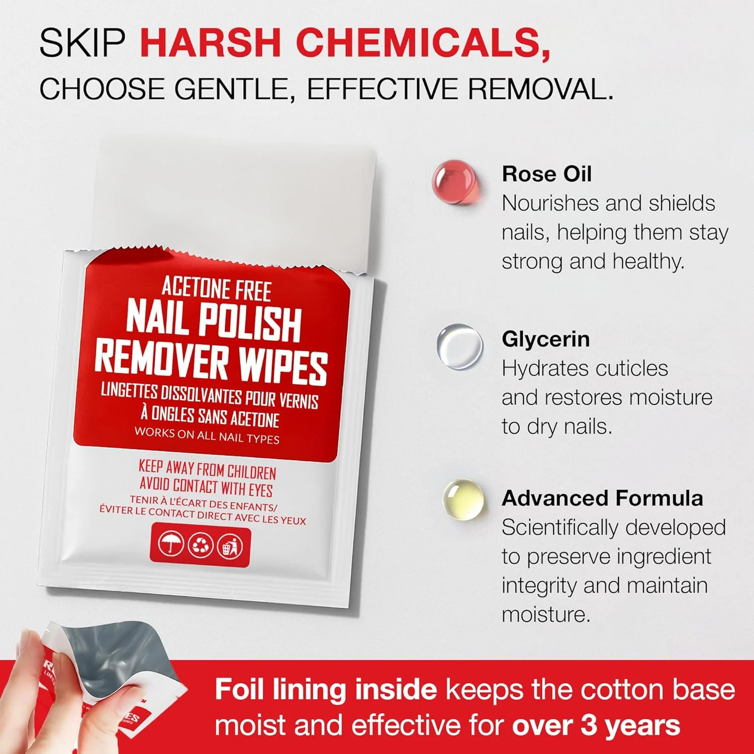 پدهای پاک کننده لاک ناخن - 100% بدون استون - بسته 50 عددی - بسته بندی تکی - دستمال مرطوب پاک کننده سریع لاک ناخن - کیت مسافرتی ناخن برای پاک کردن لاک ناخن در خانه و استفاده حرفه ای پدهای پاک کننده لاک ناخن - 100% بدون استون - بسته 50 عددی - بسته بندی تکی - دستمال مرطوب پاک کننده سریع لاک ناخن - کیت مسافرتی ناخن برای پاک کردن لاک ناخن در خانه و استفاده حرفه ای