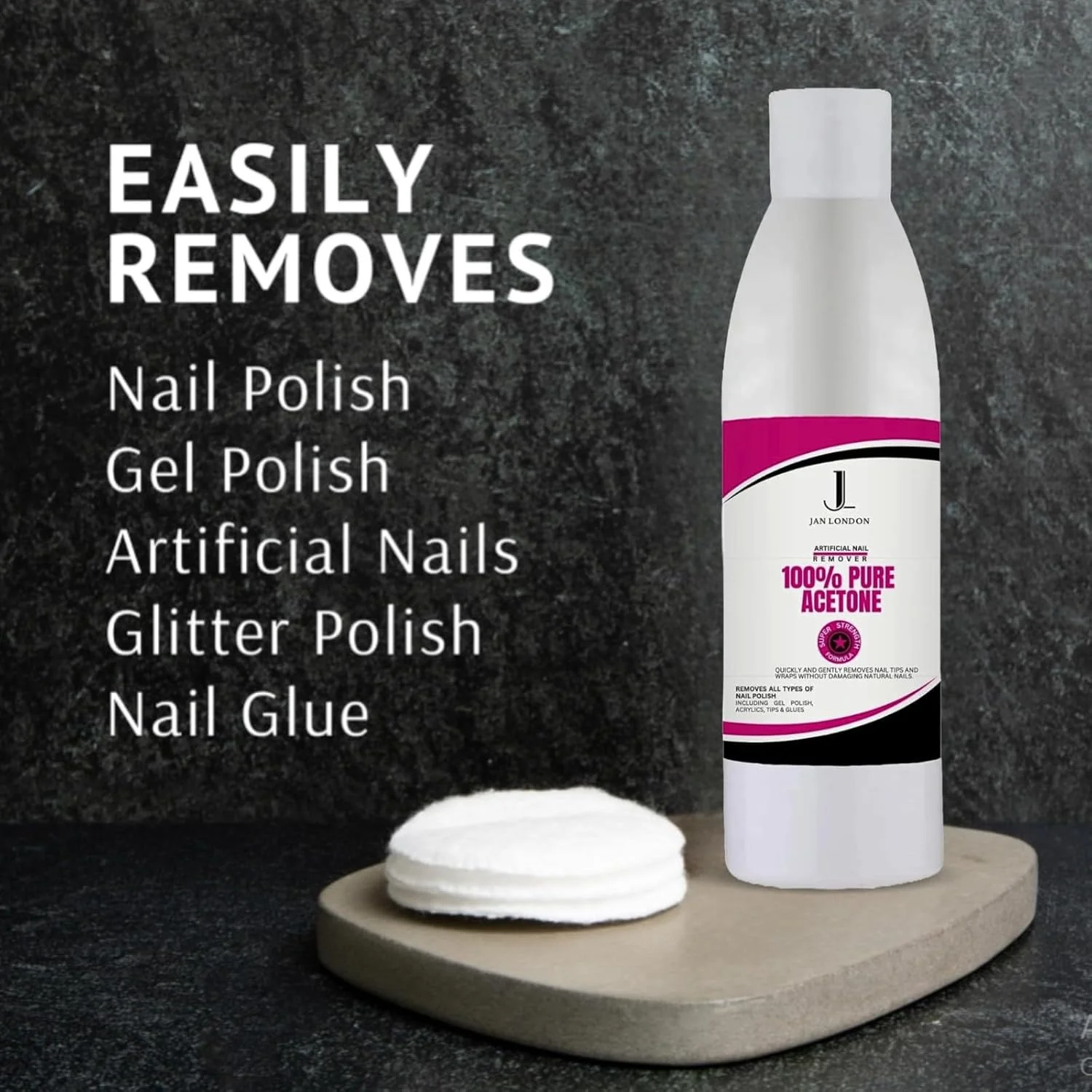 محلول لاک پاک کن 100% استون خالص JAN LONDON برای ژل UV/LED، ناخن های اکریلیک و لاک ناخن - فرمول قوی و سریع الاثر، 1 لیتر محلول لاک پاک کن 100% استون خالص JAN LONDON برای ژل UV/LED، ناخن های اکریلیک و لاک ناخن - فرمول قوی و سریع الاثر، 1 لیتر