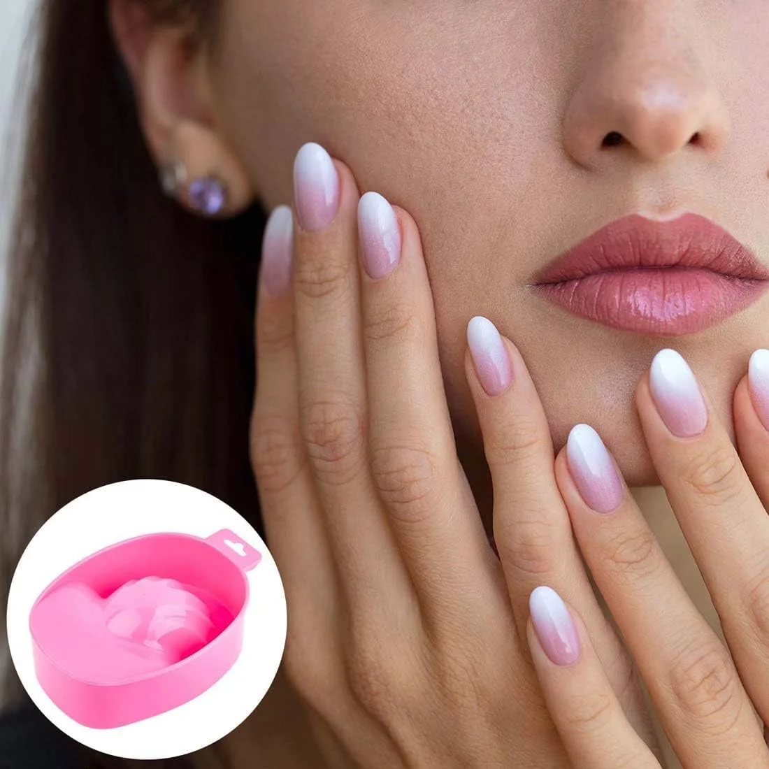 کاسه خیساندن ناخن خزنه، ابزار مانیکور و شستشوی لاک ناخن برای هنر، پولیش، پاک کننده و درمان - 2 عدد