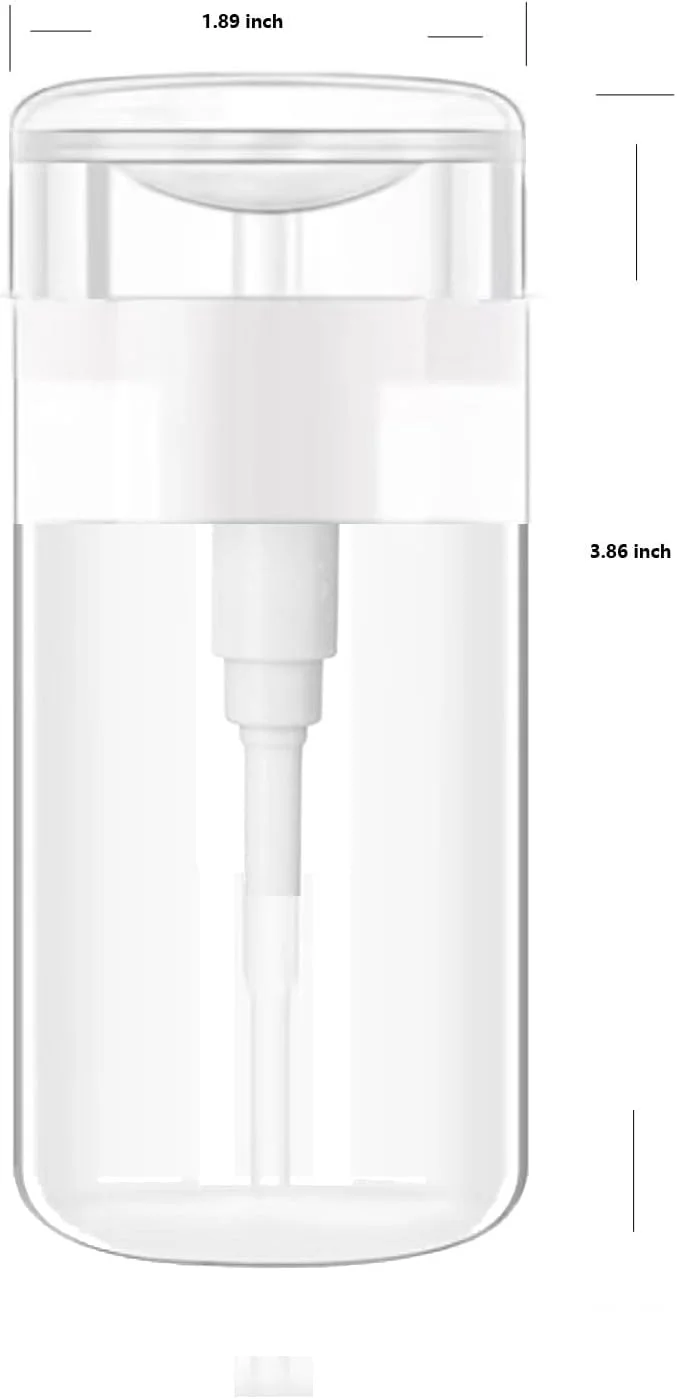 ظرف پمپ فشاری KEAIYYJ ® برای پاک کننده لاک ناخن، الکل، مایعات، آرایش، آب شفاف 120 میلی لیتر ظرف پمپ فشاری KEAIYYJ ® برای پاک کننده لاک ناخن، الکل، مایعات، آرایش، آب شفاف 120 میلی لیتر