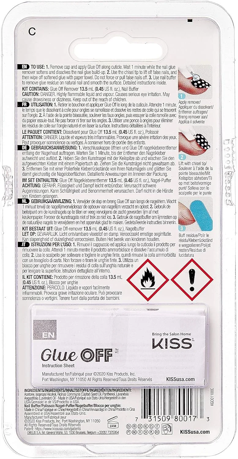 محلول پاک کننده چسب ناخن مصنوعی کیس، Kgo01C، 13.5 میلی لیتر