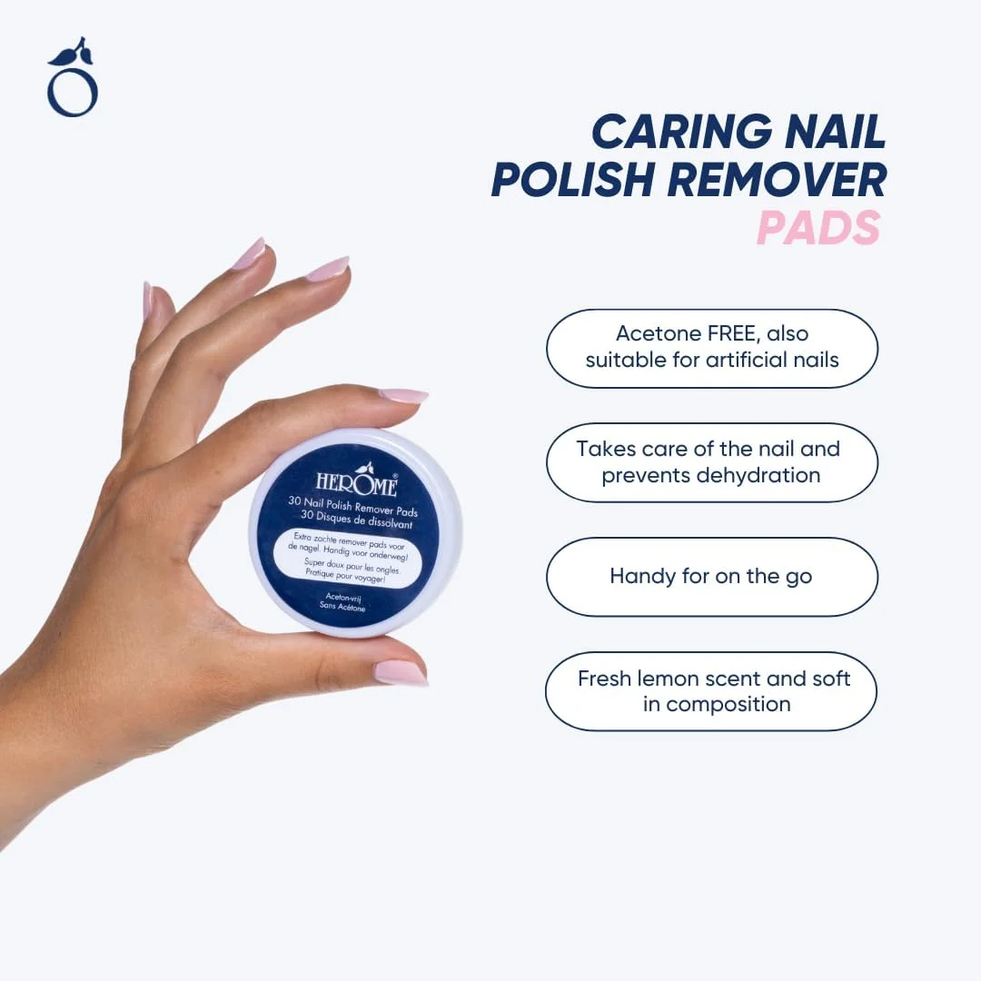 پدهای پاک کننده لاک ناخن ملایم Herome بدون استون - 30 عدد - سایز مسافرتی پدهای پاک کننده لاک ناخن مراقبتی Herome پدهای پاک کننده لاک ناخن ملایم Herome بدون استون - 30 عدد - سایز مسافرتی پدهای پاک کننده لاک ناخن مراقبتی Herome
