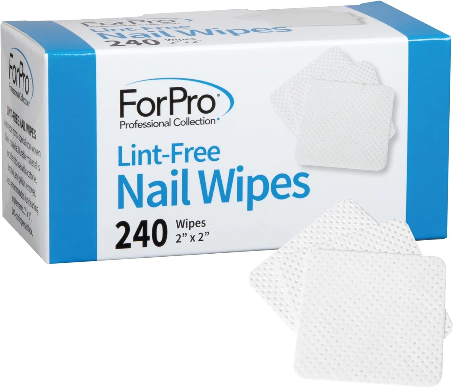 پدهای ناخن بدون پرز مجموعه حرفه ای ForPro، 2" x 2"، پدهای پارچه ای غیر بافته شده برای پاک کردن لاک ناخن، سفید، 240 عدد پدهای ناخن بدون پرز مجموعه حرفه ای ForPro، 2" x 2"، پدهای پارچه ای غیر بافته شده برای پاک کردن لاک ناخن، سفید، 240 عدد