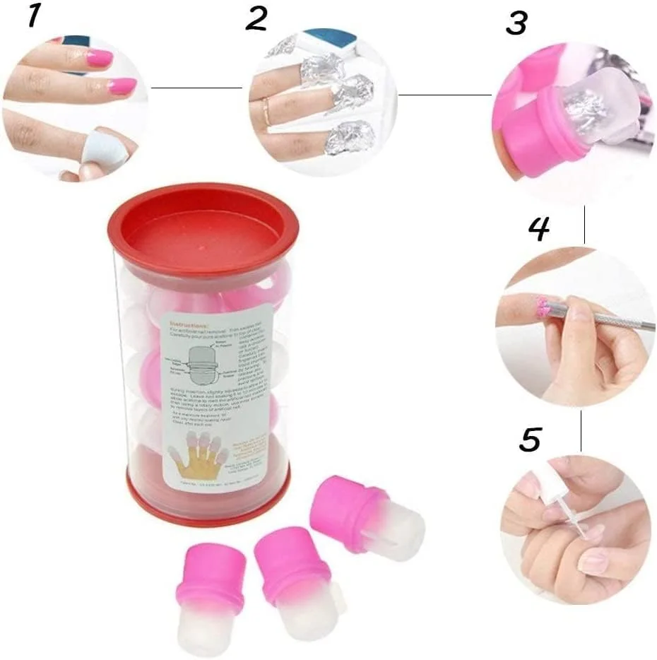 10 عدد کلاهک ناخن خیس کننده سیلیکونی برای برداشتن ناخن مصنوعی - صورتی 10 عدد کلاهک ناخن خیس کننده سیلیکونی برای برداشتن ناخن مصنوعی - صورتی