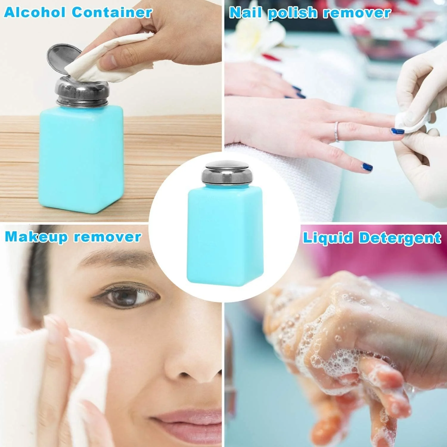 ظرف پمپ دار اکسفور برای مایعات، بطری خالی فشاری، پخش کننده لاک پاک کن، ظرف پمپ دار قفل دار، بطری پلاستیکی 200 میلی لیتری قابل شارژ برای پاک کننده آرایش ظرف پمپ دار اکسفور برای مایعات، بطری خالی فشاری، پخش کننده لاک پاک کن، ظرف پمپ دار قفل دار، بطری پلاستیکی 200 میلی لیتری قابل شارژ برای پاک کننده آرایش