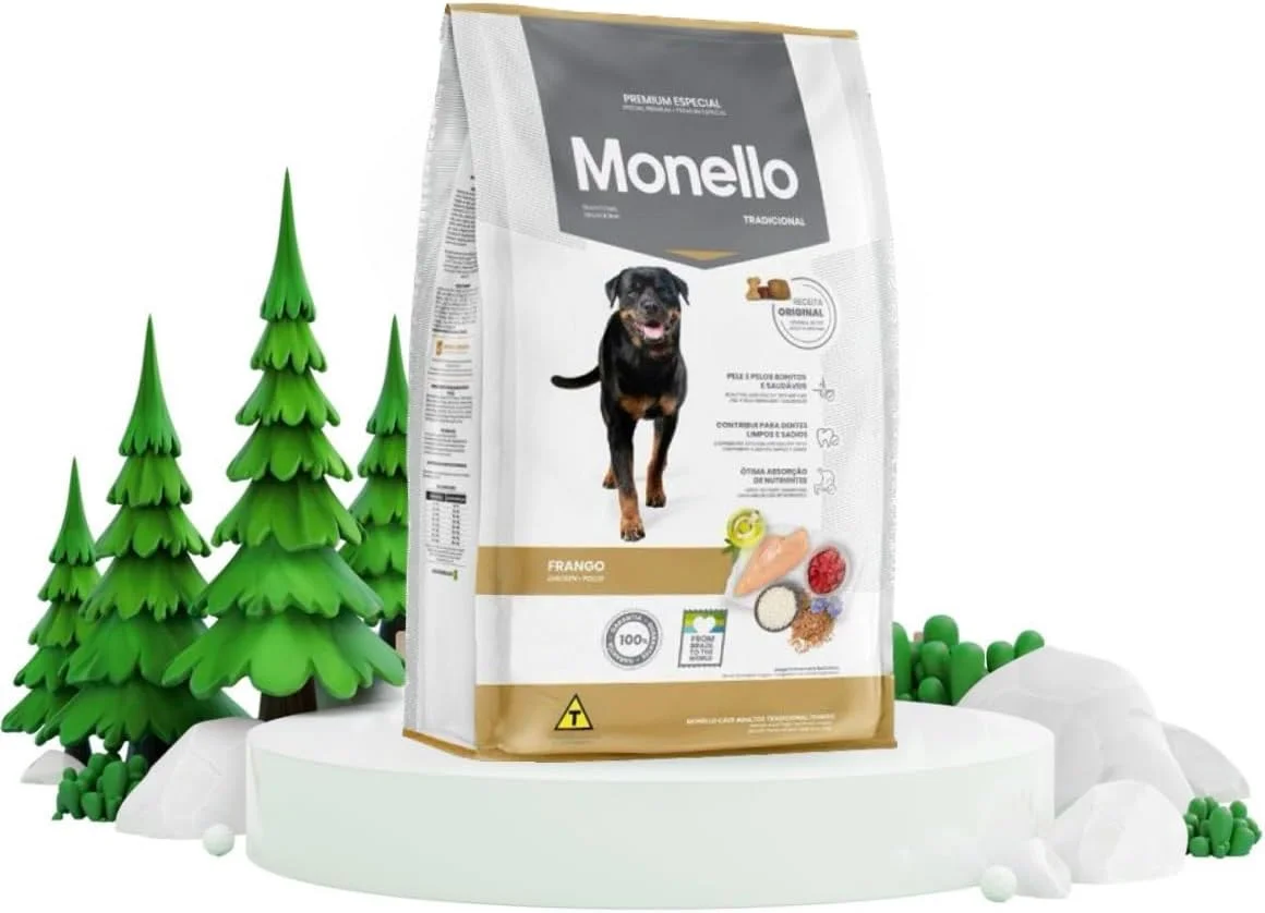 غذای خشک سگ بالغ مونلو مدل Traditional وزن 15 کیلوگرم، چند رنگ