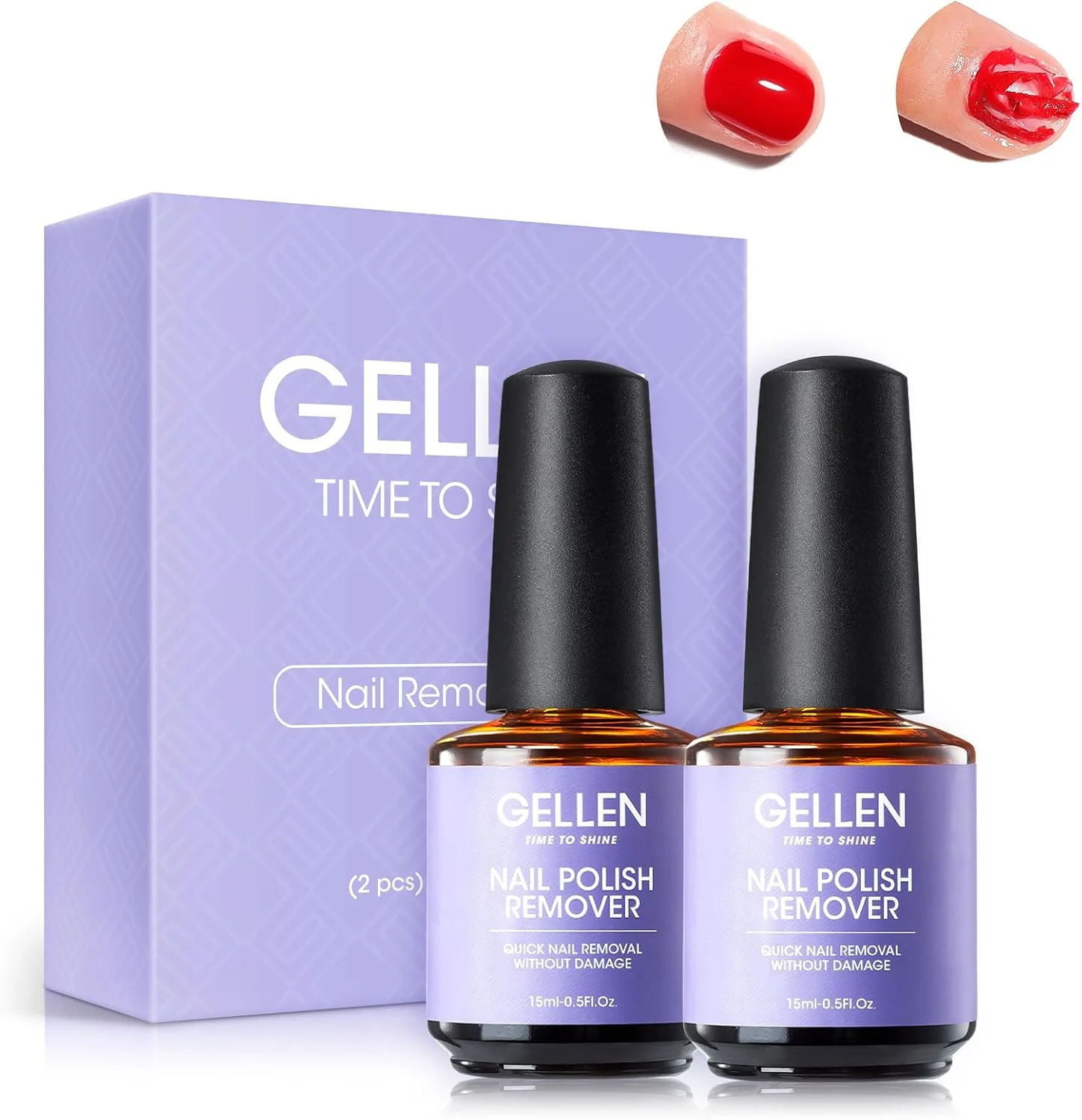محلول پاک کننده لاک ژل Gellen، بسته 2 عددی، محلول پاک کننده لاک ژل حرفه ای برای ناخن، پاک کننده سریع و آسان لاک در 3-5 دقیقه، بدون نیاز به خیساندن یا پیچیدن فویل محلول پاک کننده لاک ژل Gellen، بسته 2 عددی، محلول پاک کننده لاک ژل حرفه ای برای ناخن، پاک کننده سریع و آسان لاک در 3-5 دقیقه، بدون نیاز به خیساندن یا پیچیدن فویل